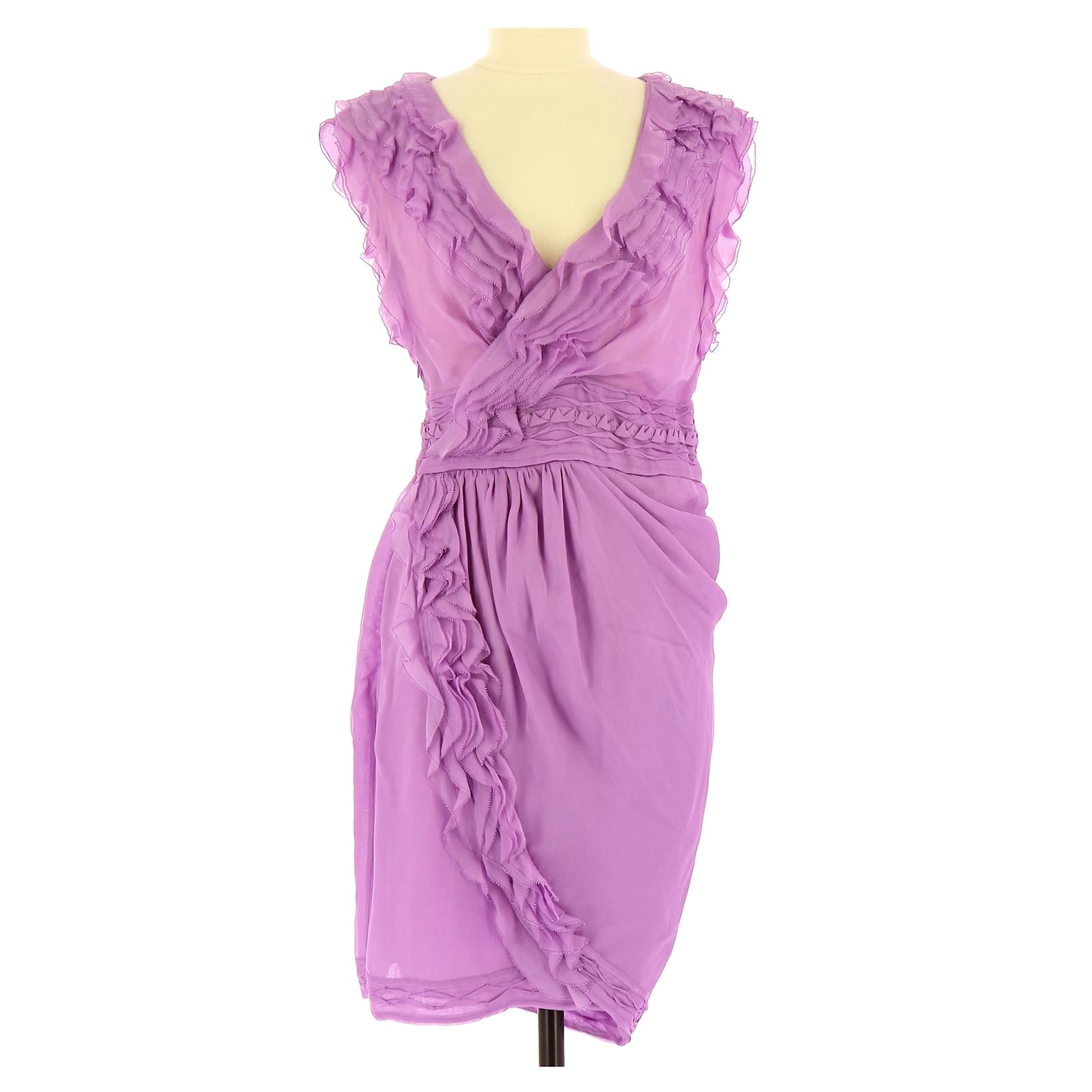 catherine malandrino purple dress Silk mid-length dress