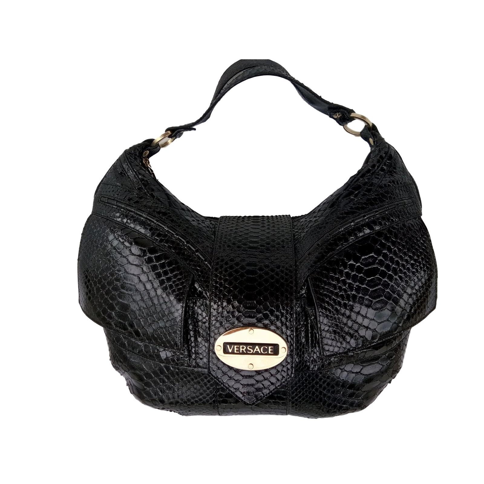 Gianni Versace - Authenticated Handbag - Cotton Black Plain for Women, Good Condition
