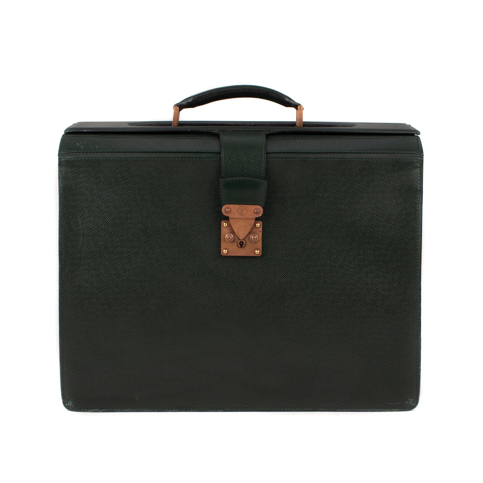 Louis Vuitton Ural Pilot Case leather collector's bag in green Taiga  leather! ref.111447 - Joli Closet