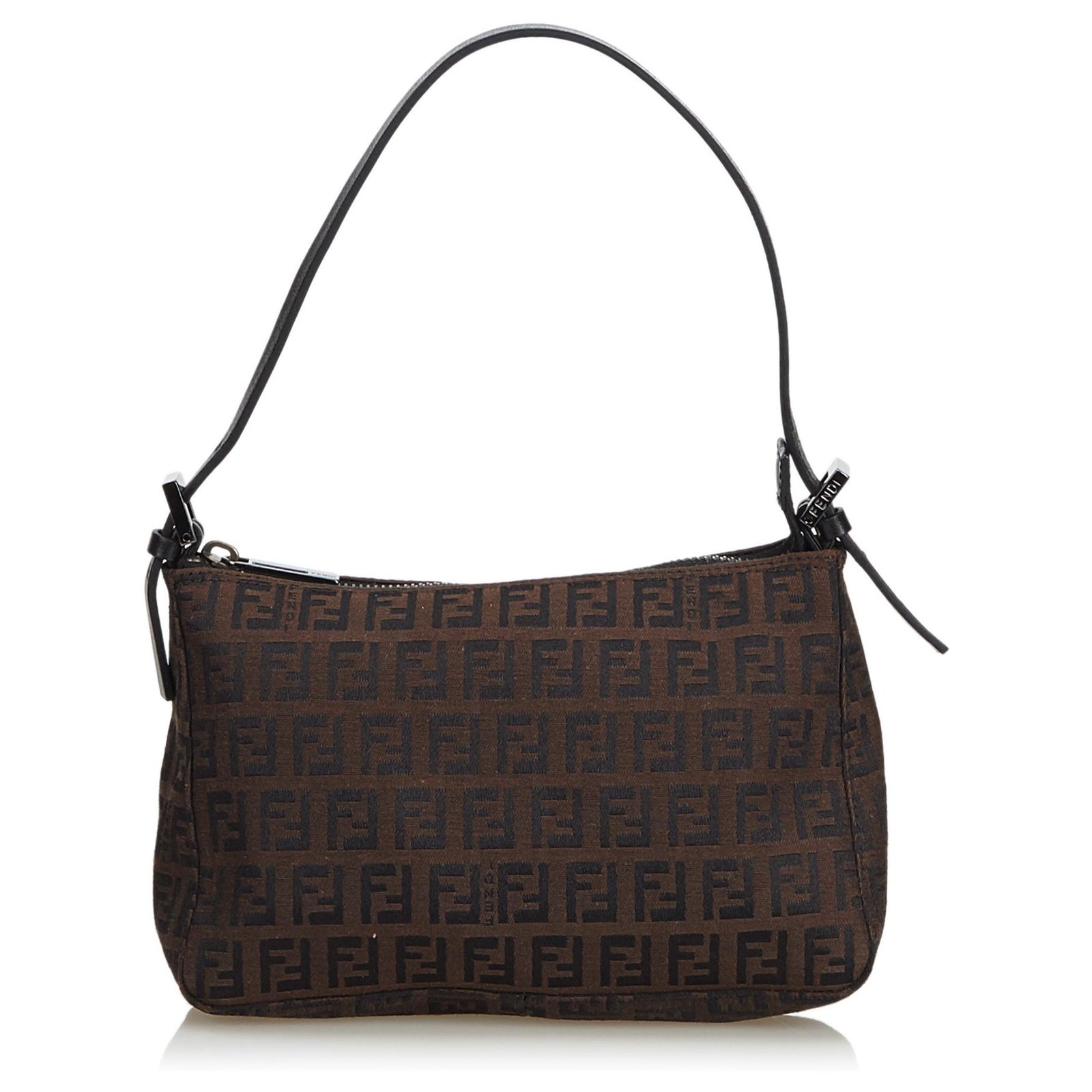 Baguette cloth handbag Fendi Brown in Cloth - 33247151