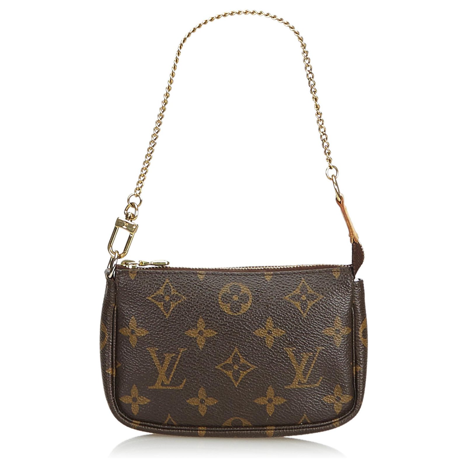 Louis Vuitton Monogram Mini Pochette Accessoires Brown Cloth ref
