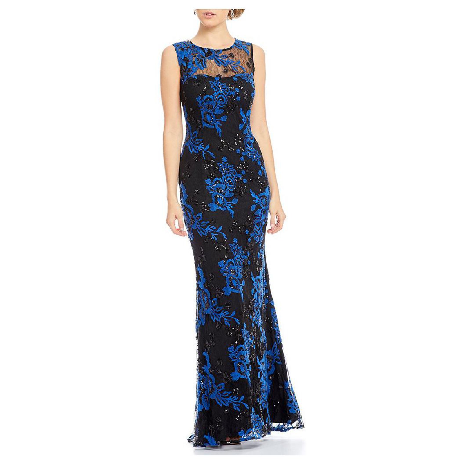 Karl Lagerfeld KL embroidered lace gown with Black Blue Nylon ref.112164 - Joli