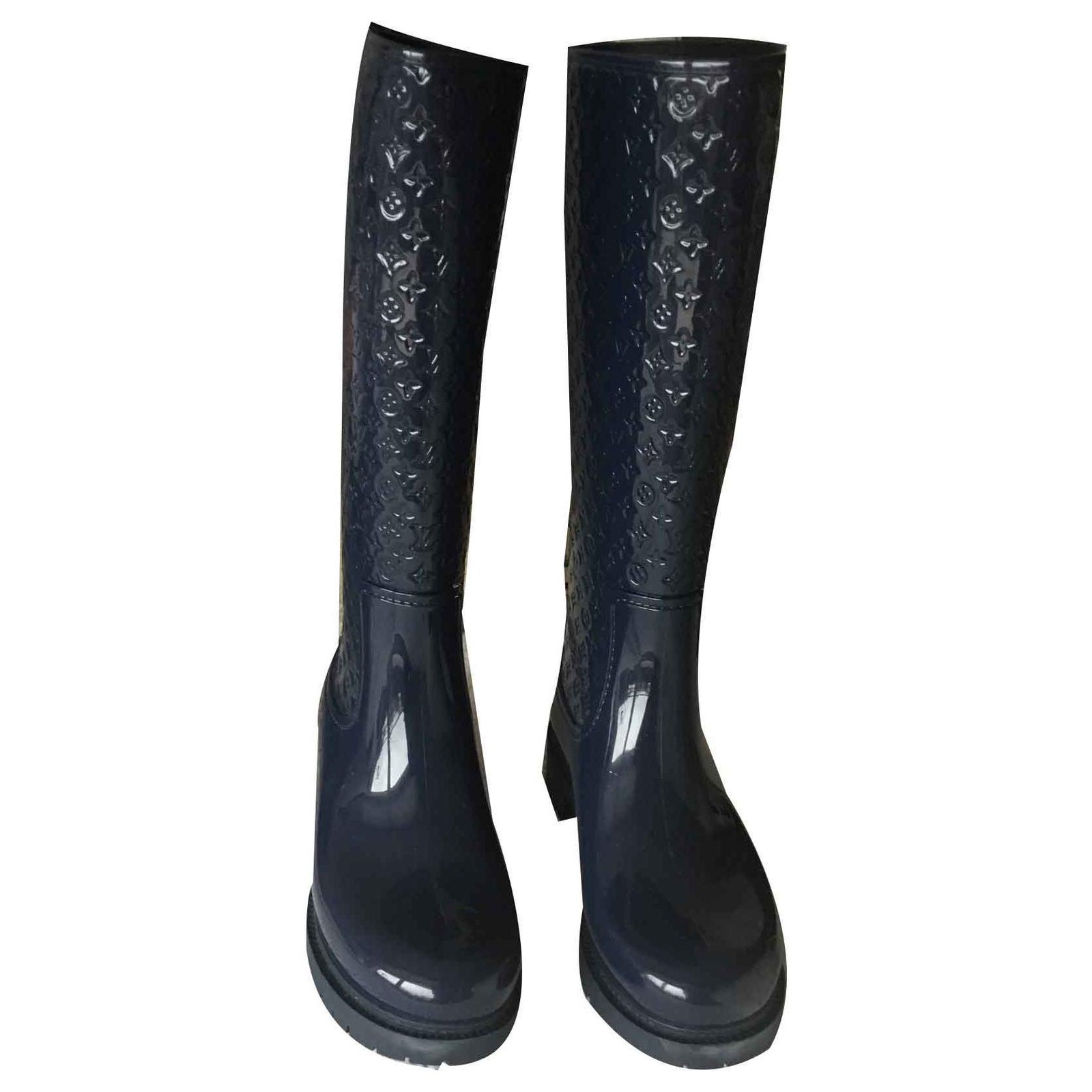 Louis Vuitton Rubber boots Dark blue ref.112174 - Joli Closet