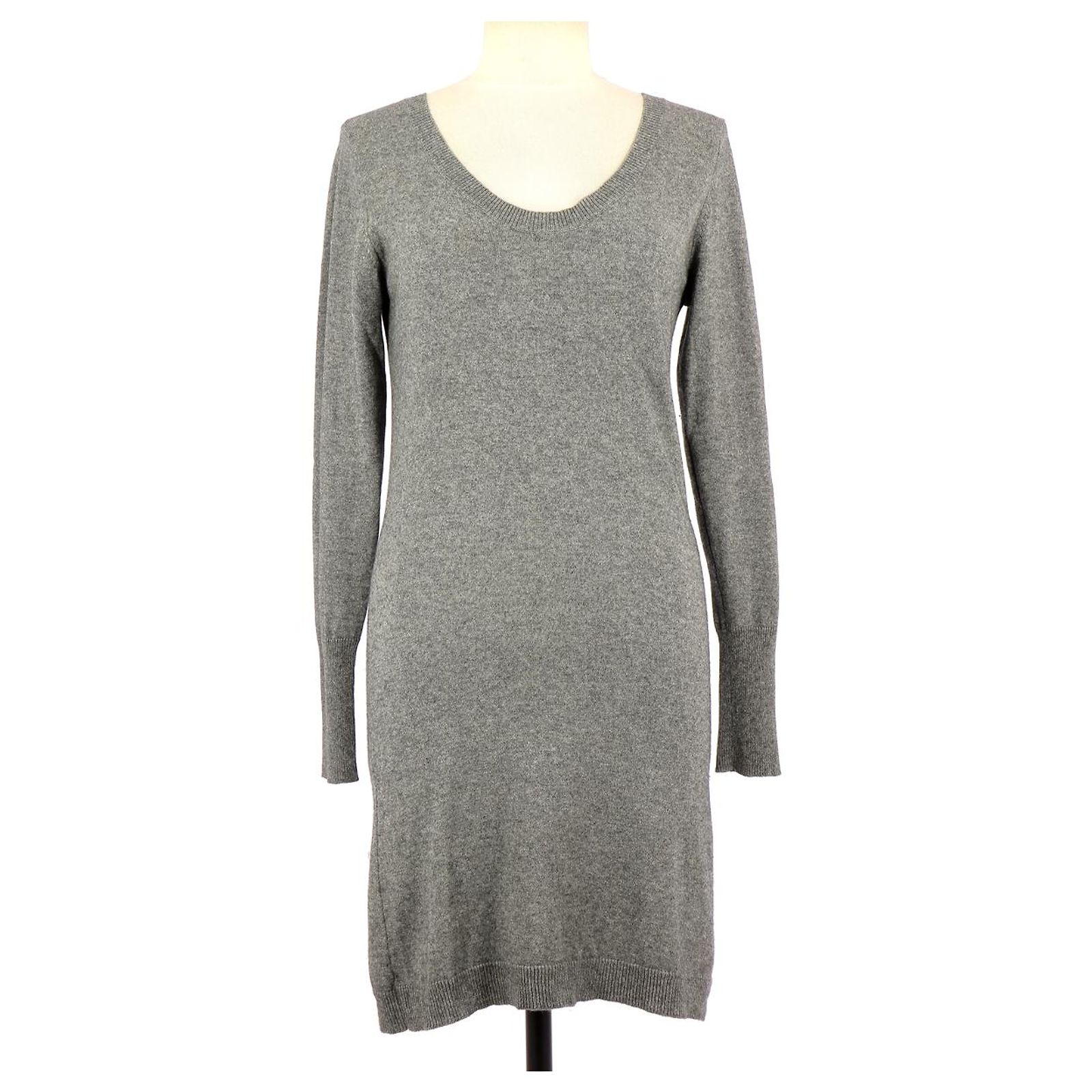 Robe Chemisier En Soie Maje - Taille 38 - Noir - Manches Longues - Occasion Très Bon état