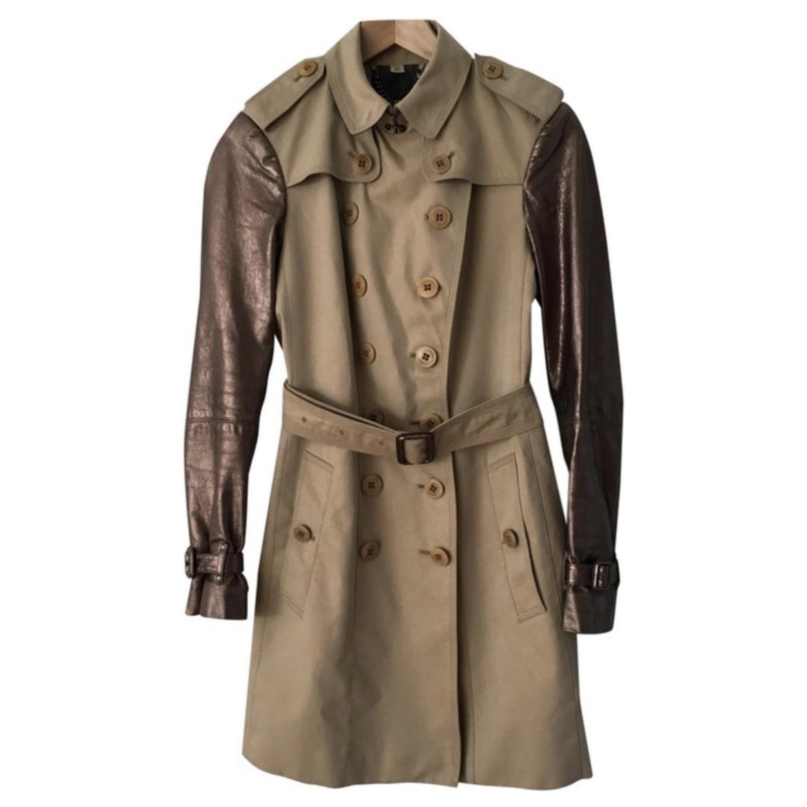 burberry trench with leather