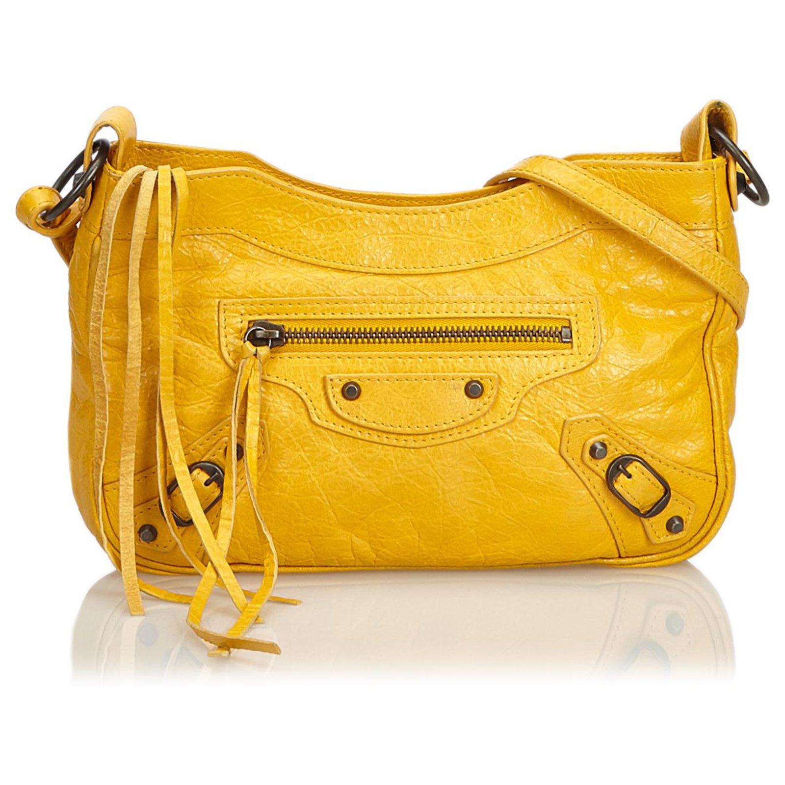 Balenciaga Hip Crossbody Bag Yellow Leather ref.114067 - Joli