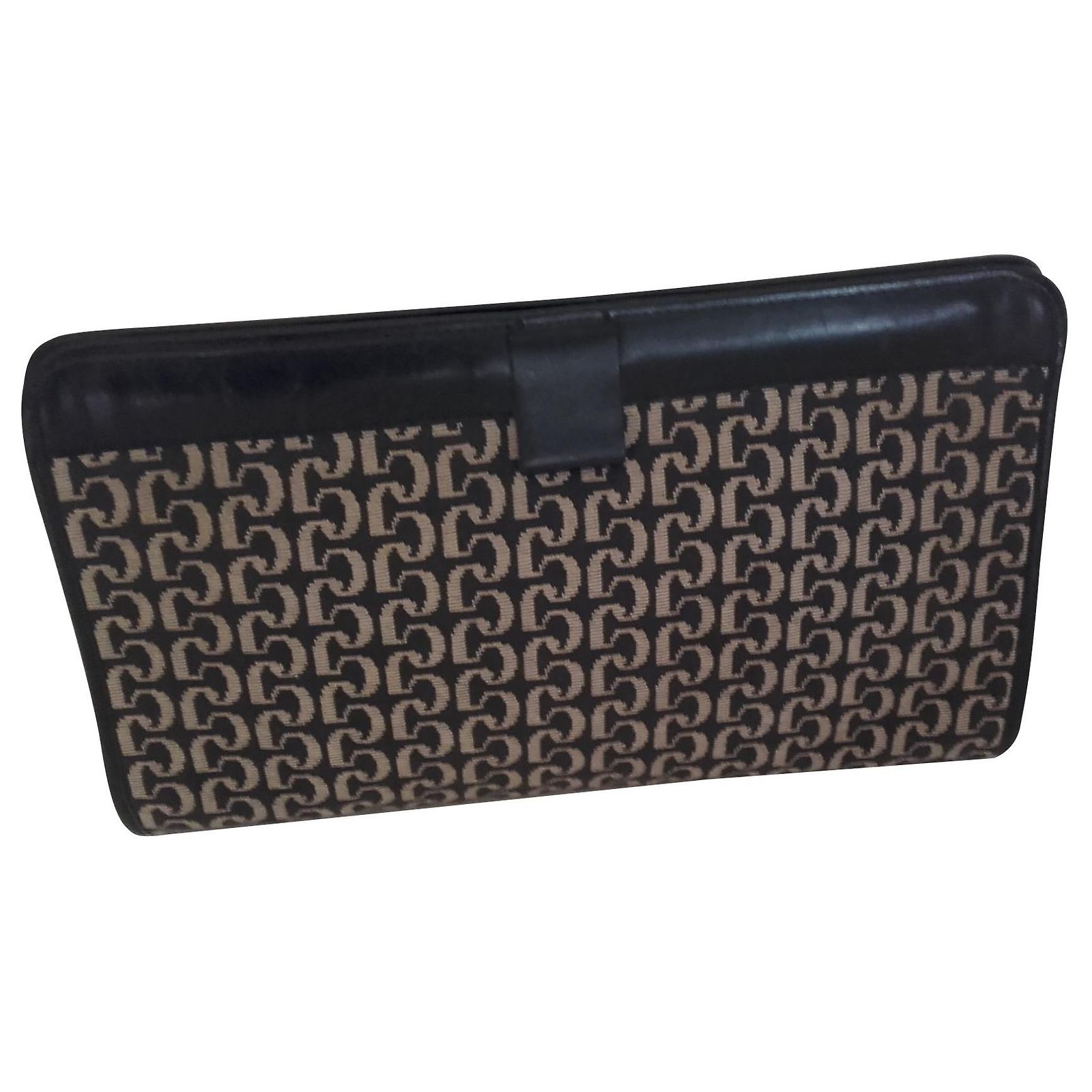 Pochette Charles Jourdan Vintage Années 80 - Cuir Chevreau Gris, Made In France - Occasion