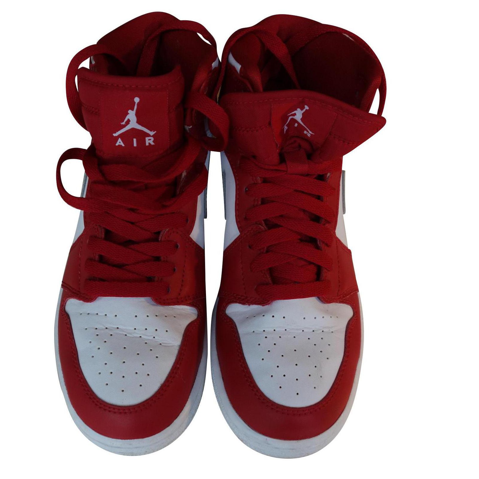 Embotellamiento secundario látigo Nike Air Jordan 1 Retro alto rojo Roja Cuero ref.115184 - Joli Closet