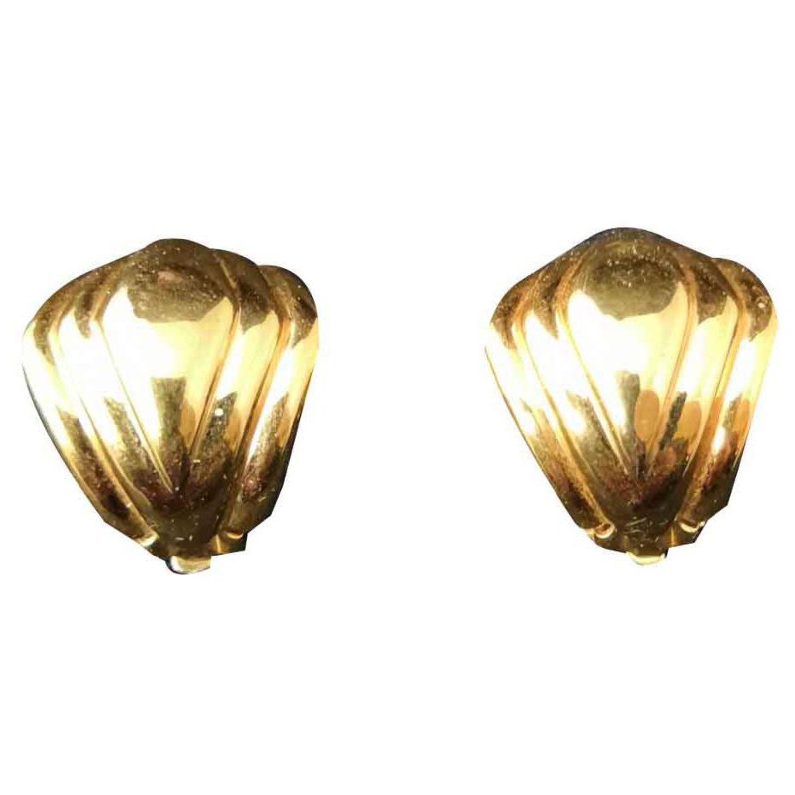 climax Coincidence perspective Beautiful vintage earrings Nina Ricci Golden Steel ref.115490 - Joli Closet