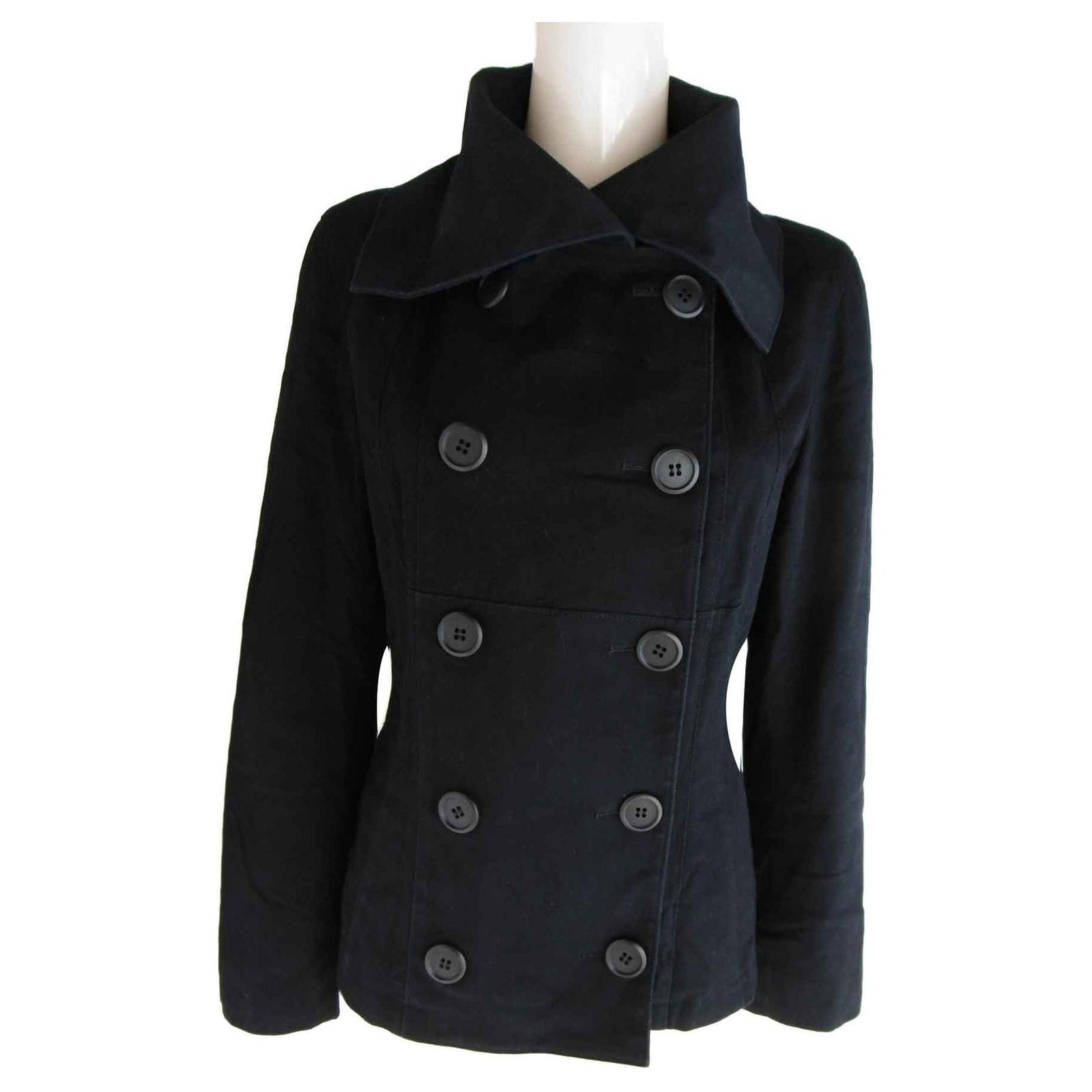 Autre Marque Atsuro Tayama Lined Breasted Jacket Black Cotton Polyurethane Ref Joli Closet