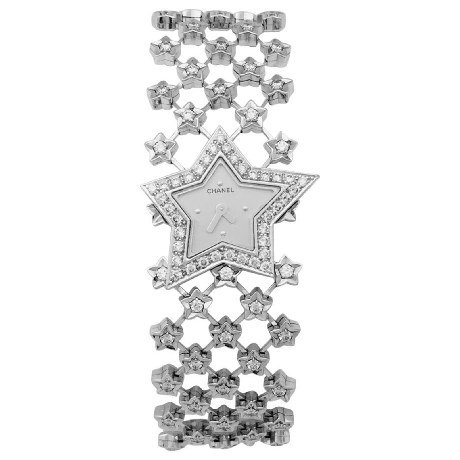 Chanel jewelery watch model Star dust in white gold and diamonds