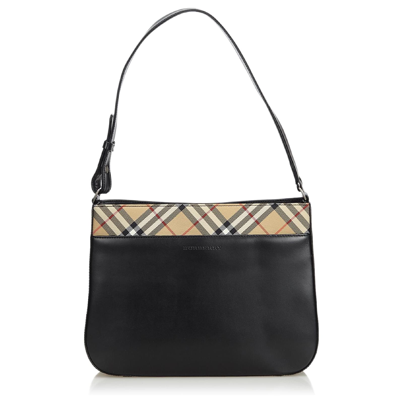 Burberry Leather Shoulder Bag Brown Black Beige ref.116083 Joli Closet