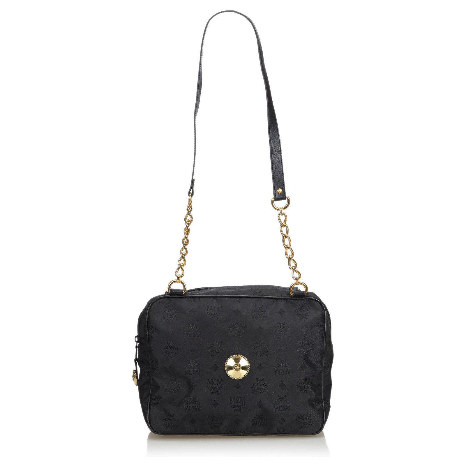 MCM Visetos Nylon Shoulder Bag - Black Shoulder Bags, Handbags