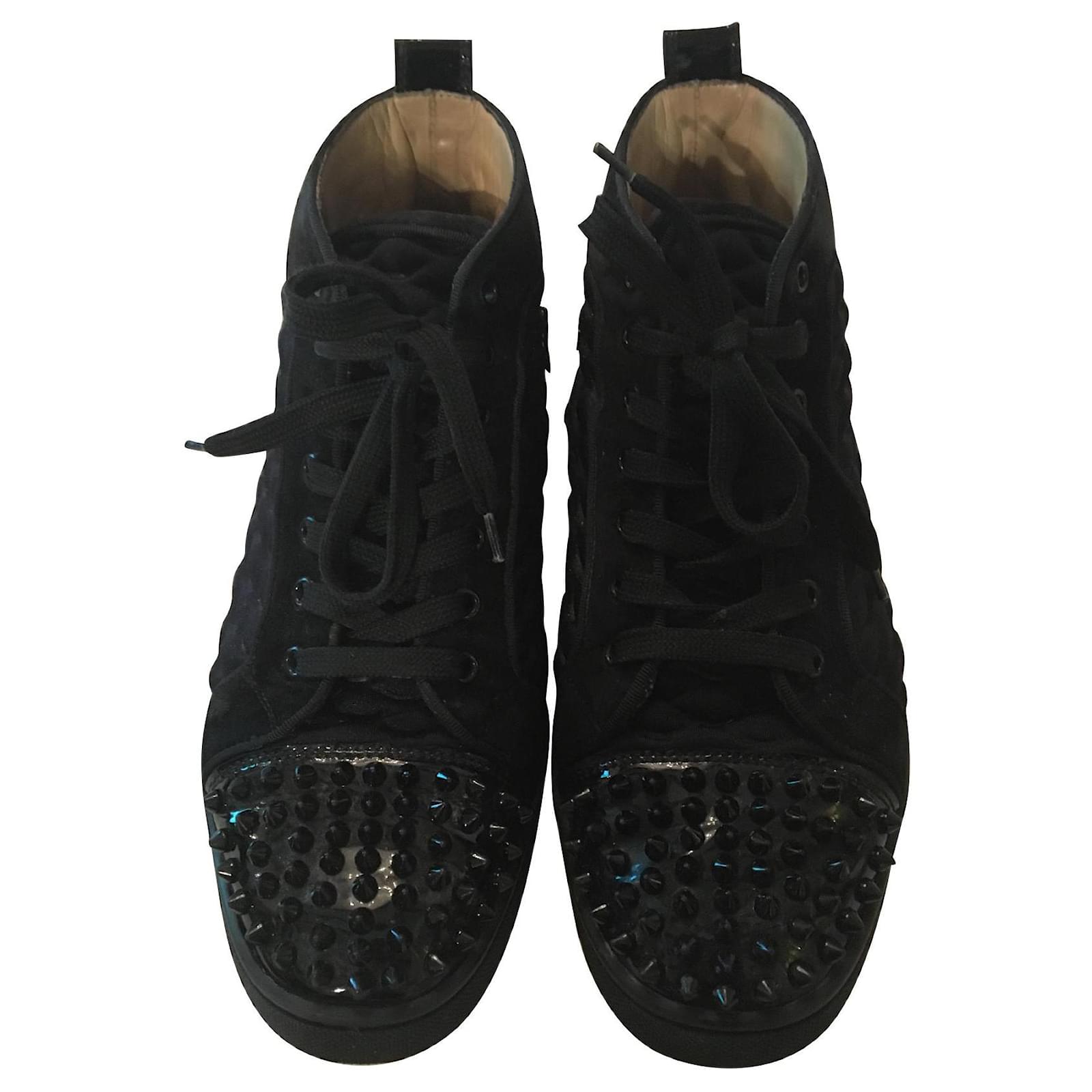 Christian Louboutin Louis neopreno zapatillas negras Negro ref.116478 -  Joli Closet