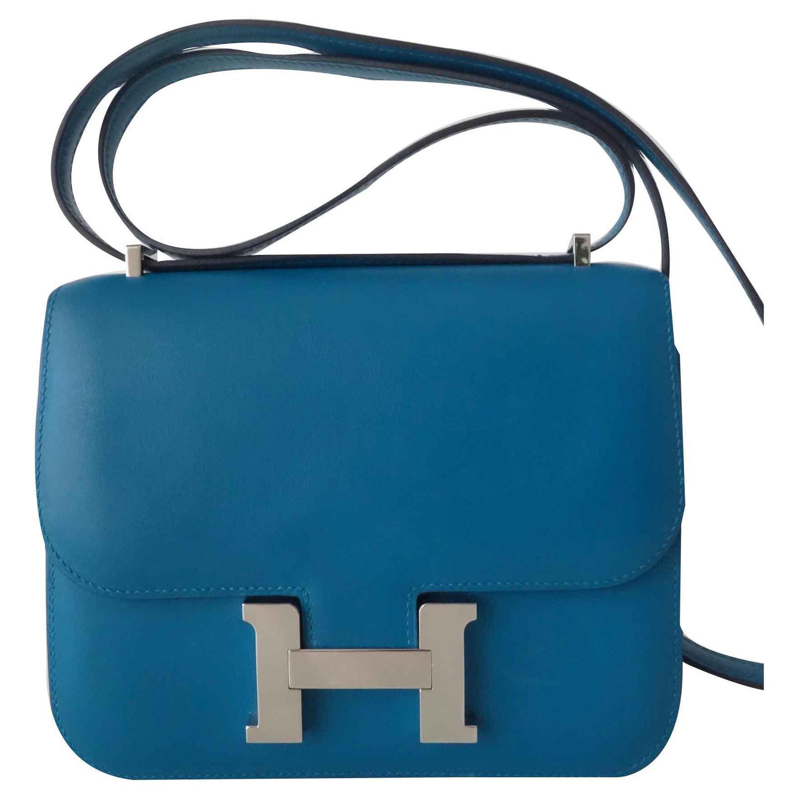 Hermès BAG CONSTANCE HERMES III Blue Leather ref.116977 - Joli Closet
