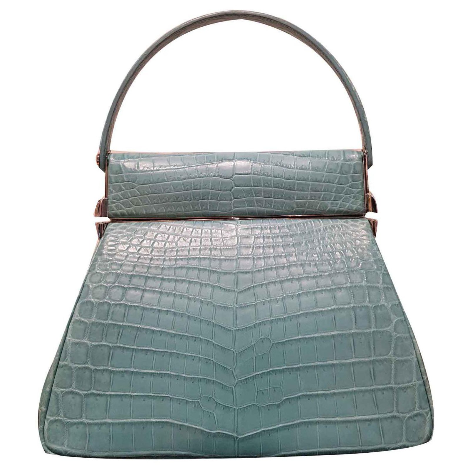 blue crocodile bag