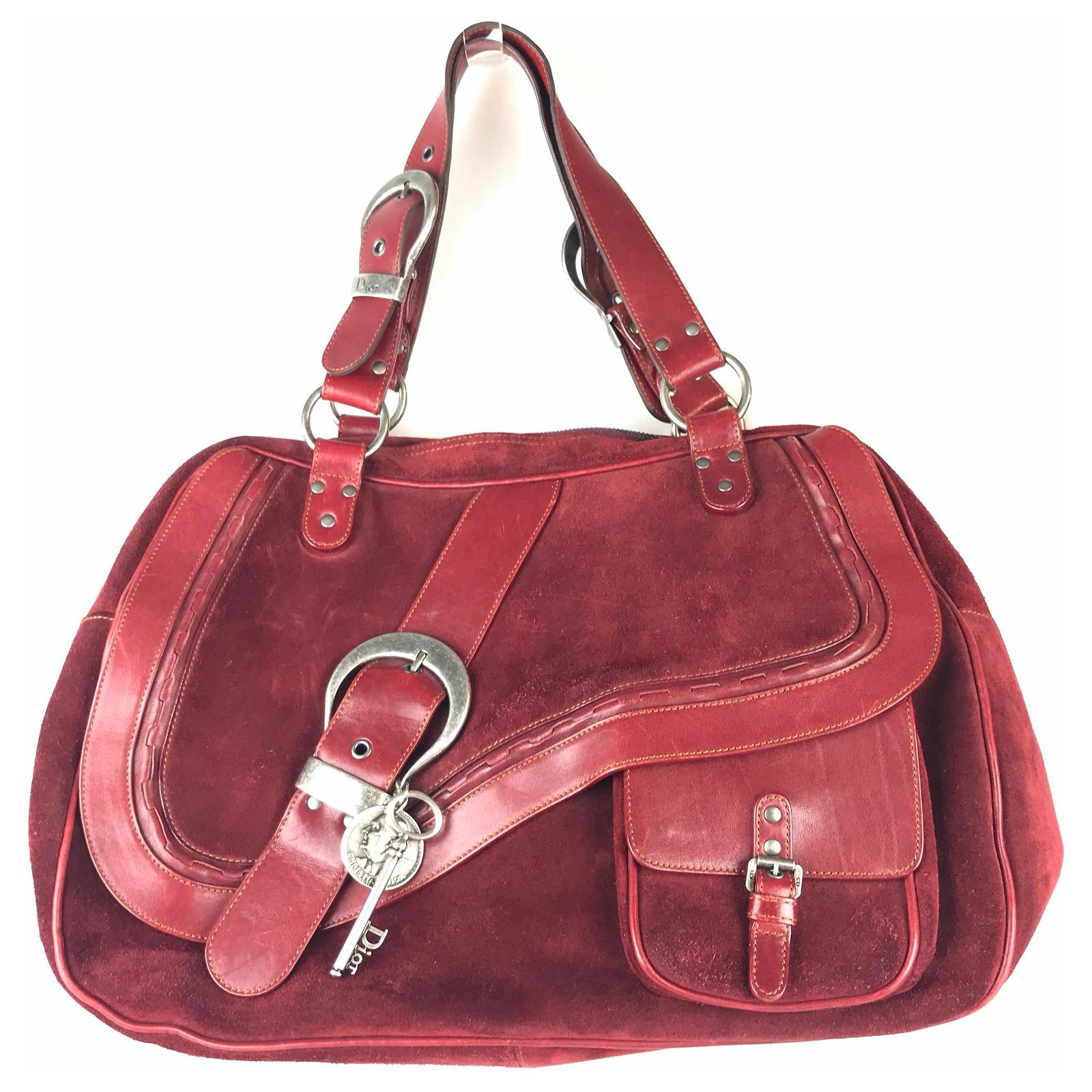 Sac à Main Bandoulière Façon Daim Rouge Daniel Hechter - Neuf Sans étiquette, Chic Et Pratique