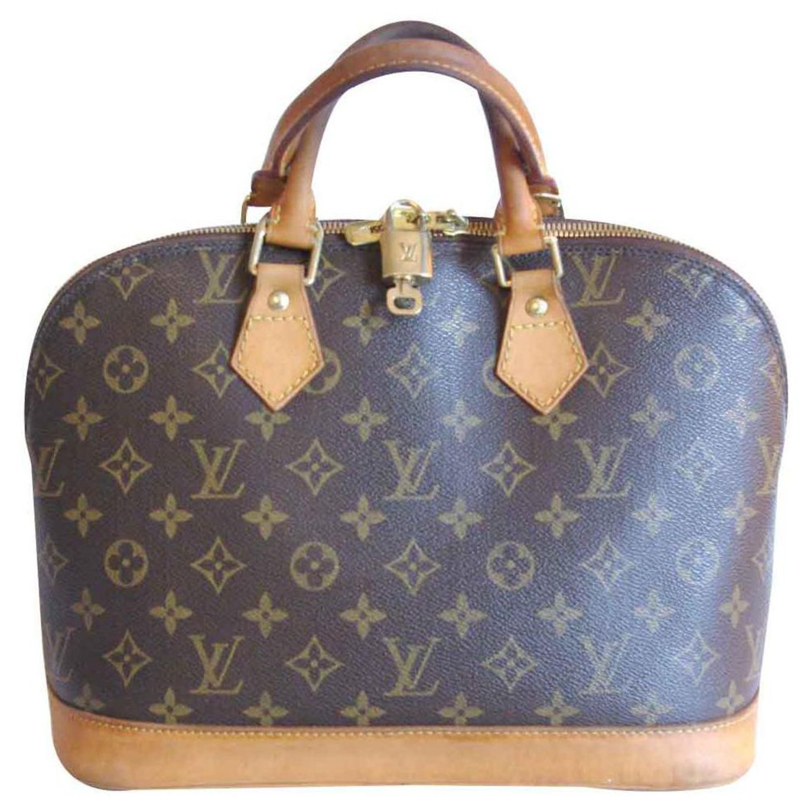 Louis Vuitton Alma Pm Handbags Cloth Brown Ref 117747 Joli