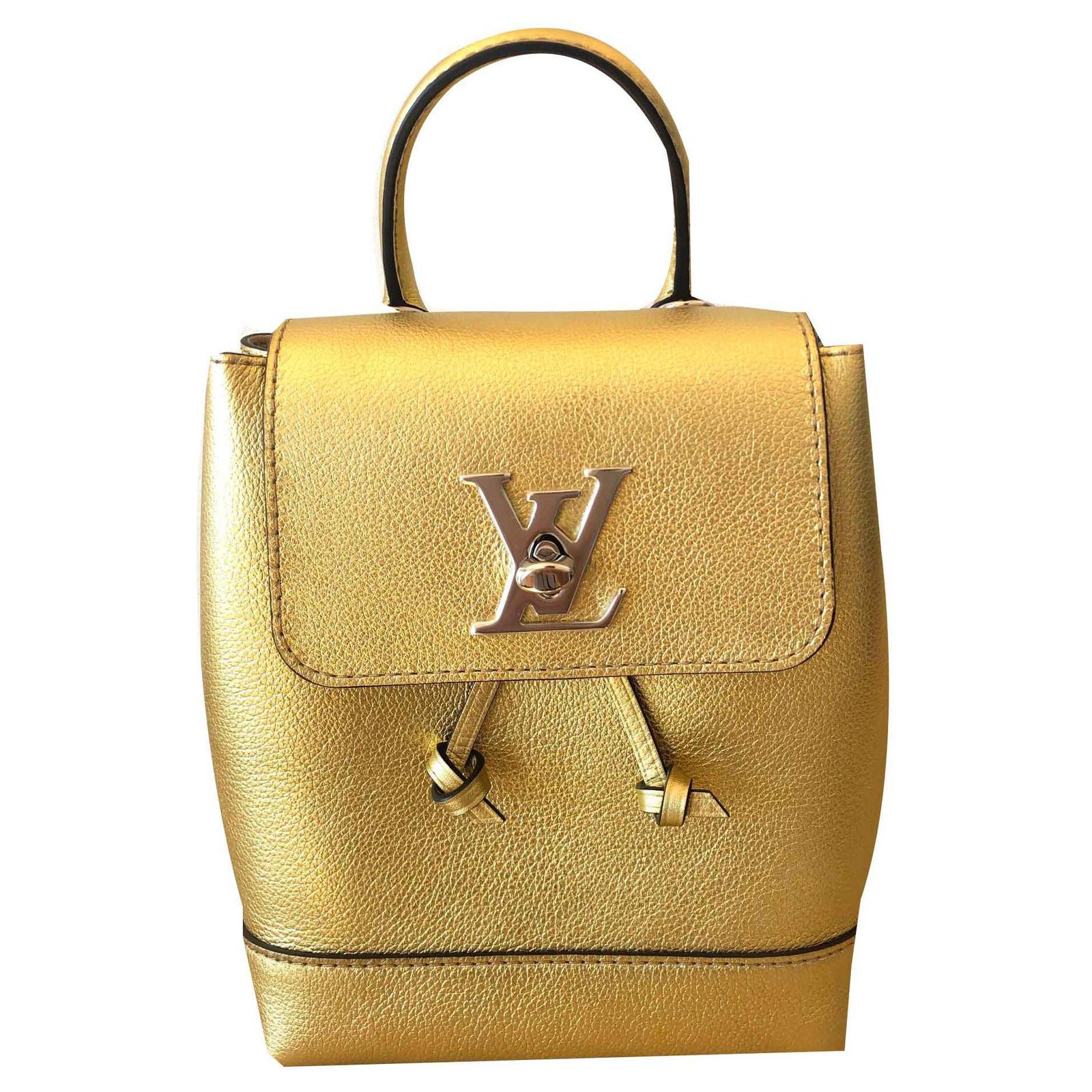 Twist louis Vuitton LockMe Mini Gold Golden Leather ref.117788