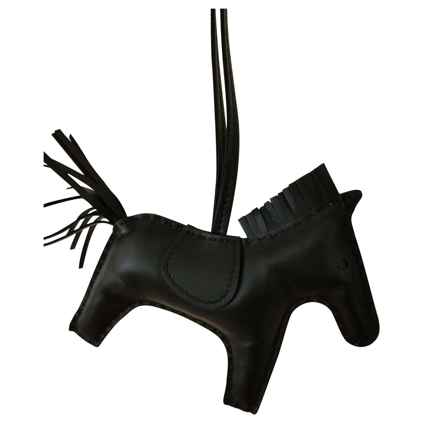 Hermes So Black Rodeo PM Bag Charm Horse New