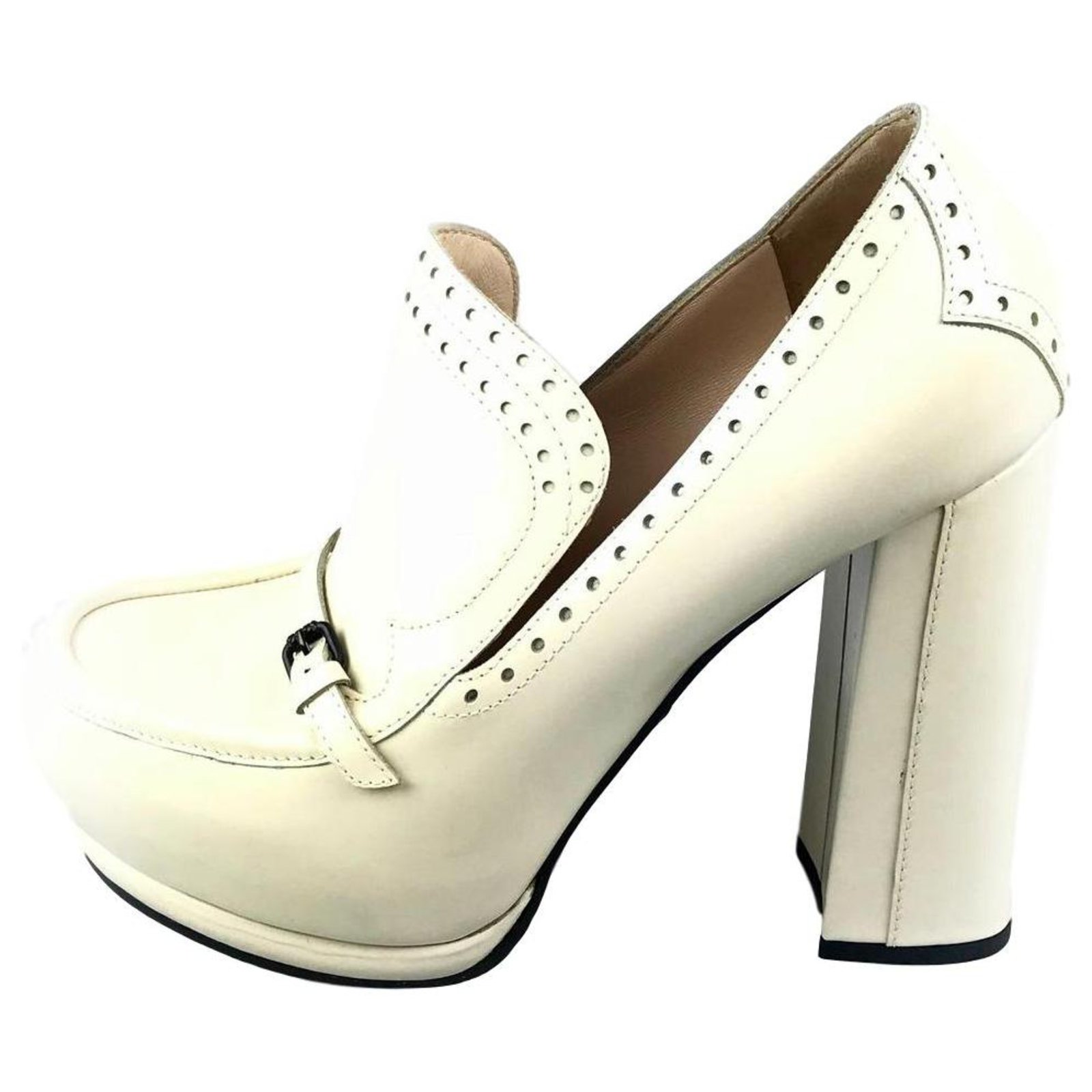 white loafer heels
