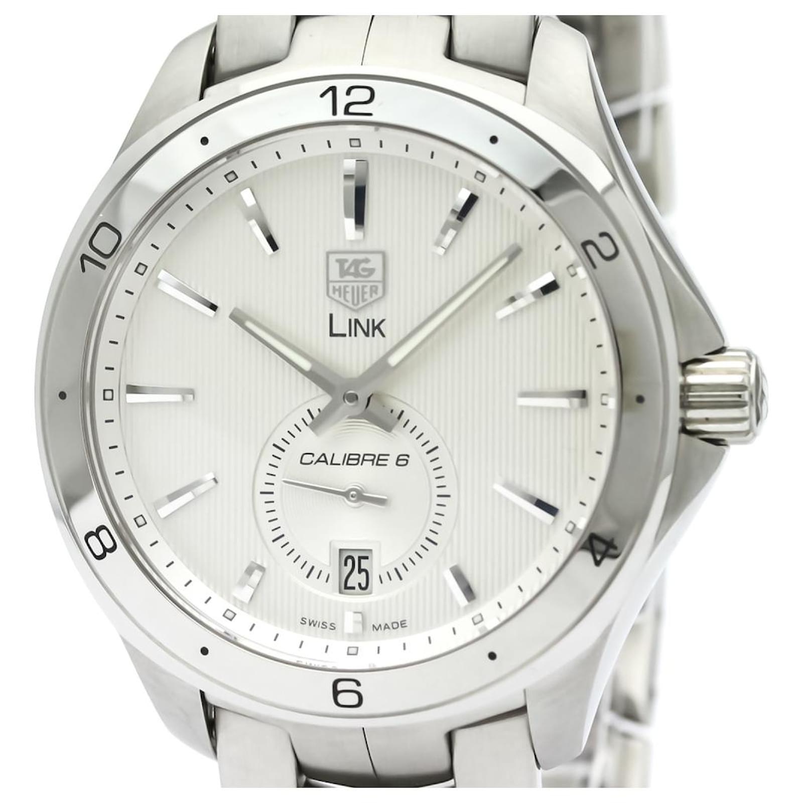 Tag Heuer Silver Stainless Steel Link Calibre 6 Automatic Diver Watch  WAT2111.BA0950 Silvery White Metal ref.118204 - Joli Closet