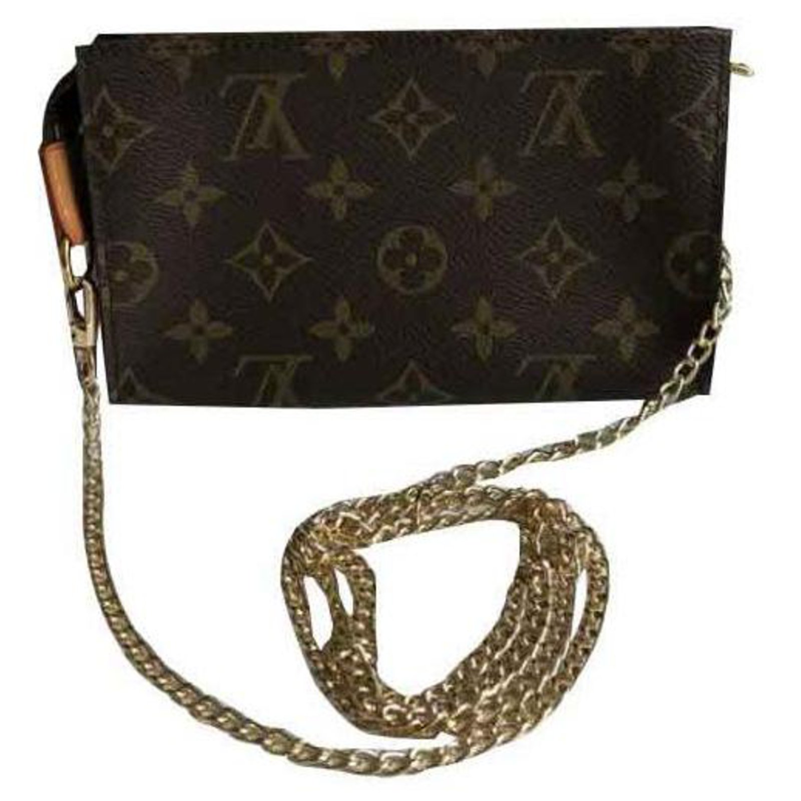 Bucket Louis Vuitton Clutch bags Brown Leather ref.118357 - Joli Closet