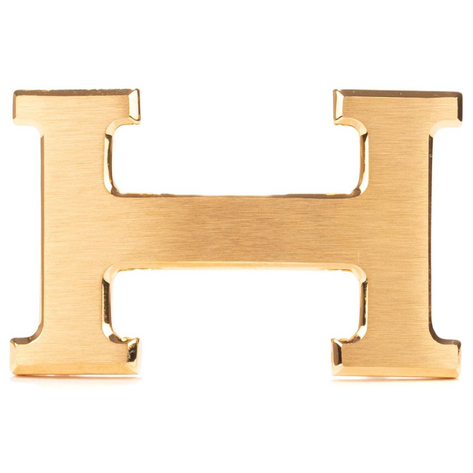 Hermès H belt buckle in brushed golden steel, new condition! ref.118380