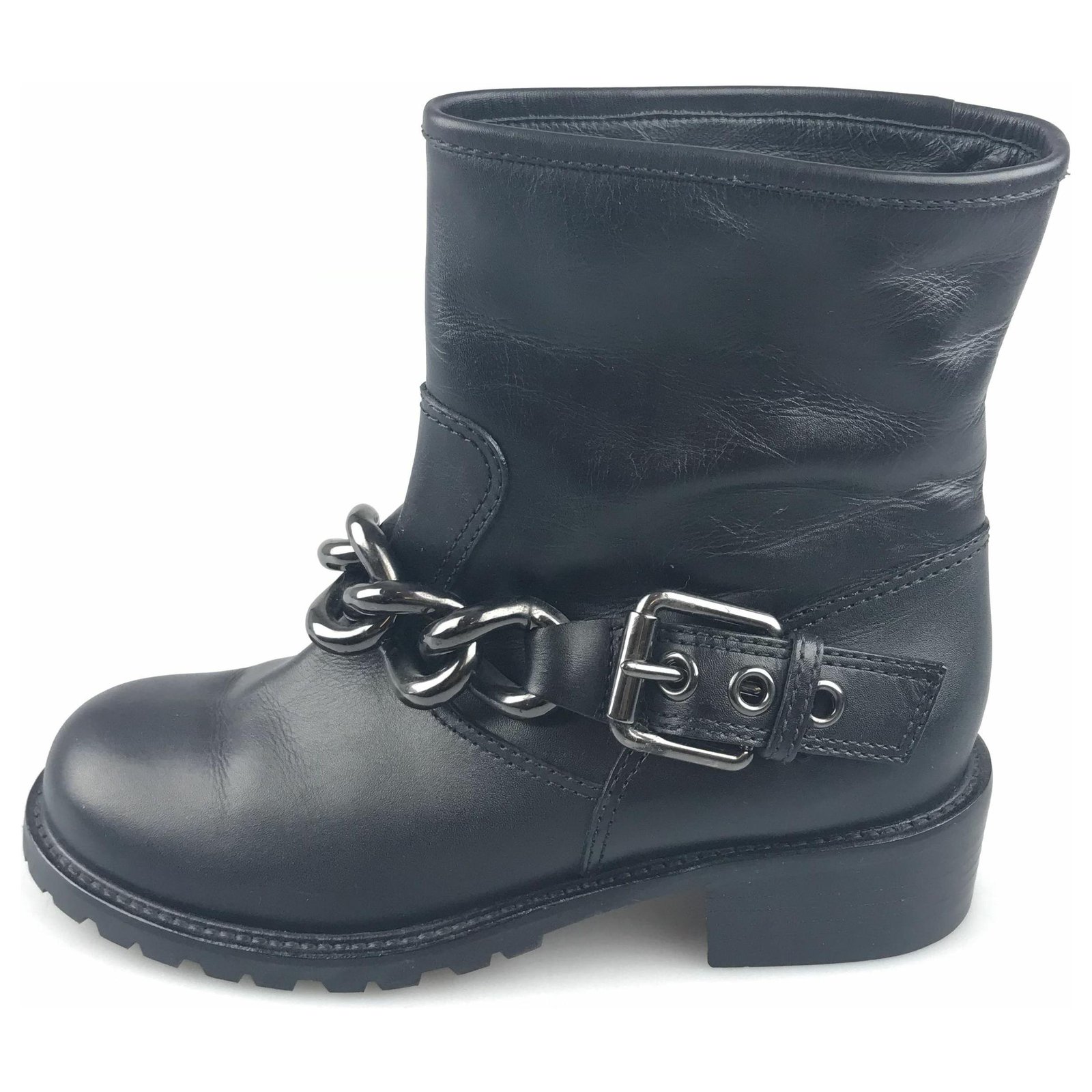 Giuseppe Zanotti Black Leather Ankle Boot ref.118780 - Joli Closet