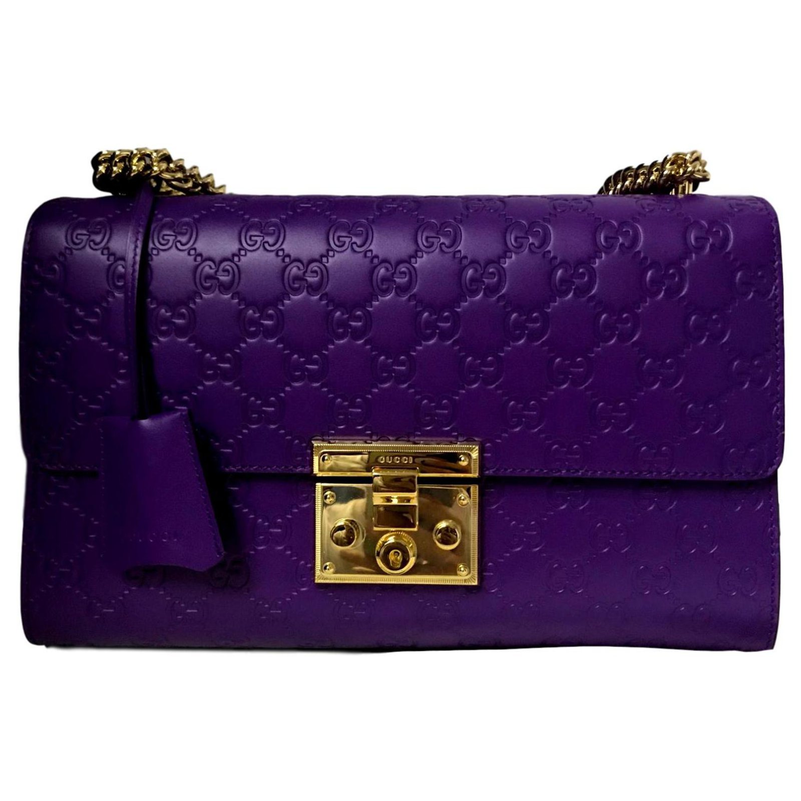 Gucci Purple Guccissima Treasure Handbag Grey Leather Pony-style calfskin  ref.222987 - Joli Closet