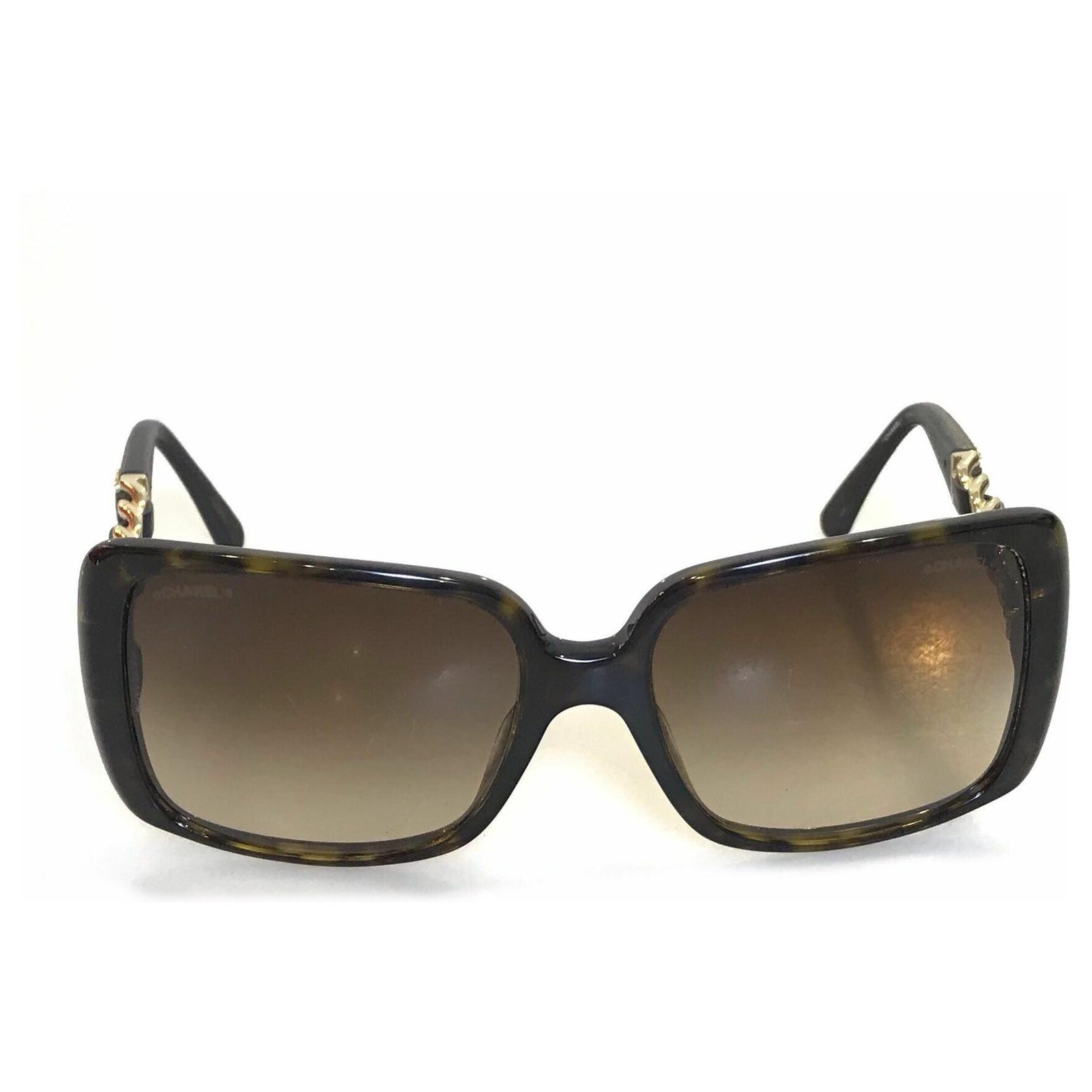 Chanel Black Gradient 5208-Q Chain Link Square Sunglasses