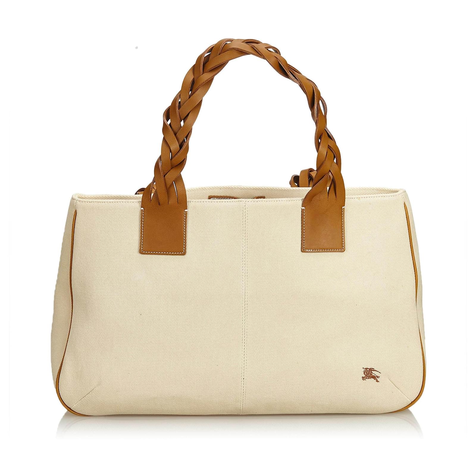 burberry white tote bag