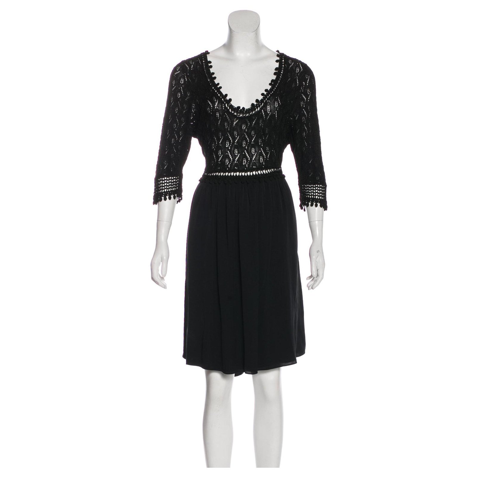 dvf black lace dress