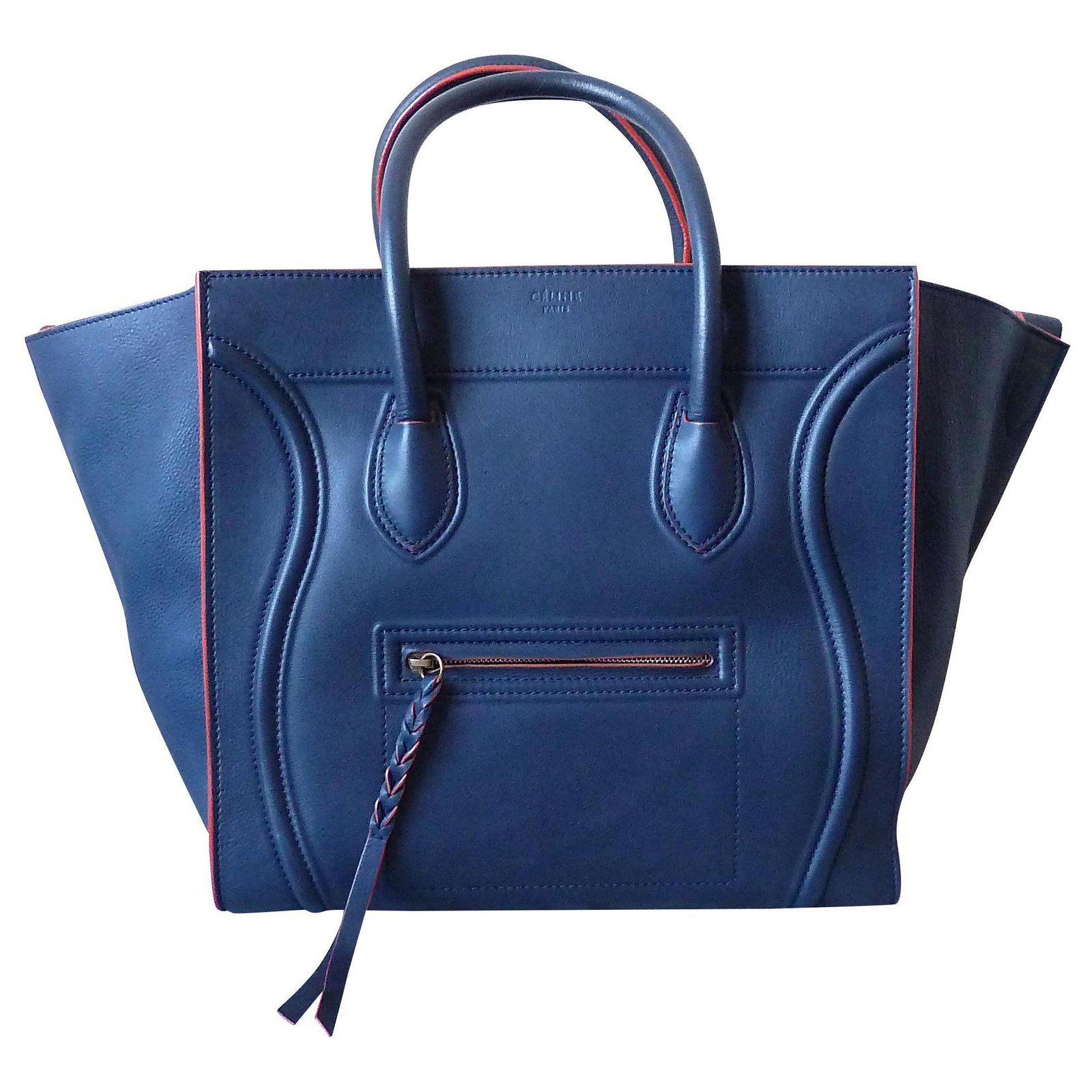 Céline Luggage Phantom Navy blue Leather ref.121884 - Joli Closet