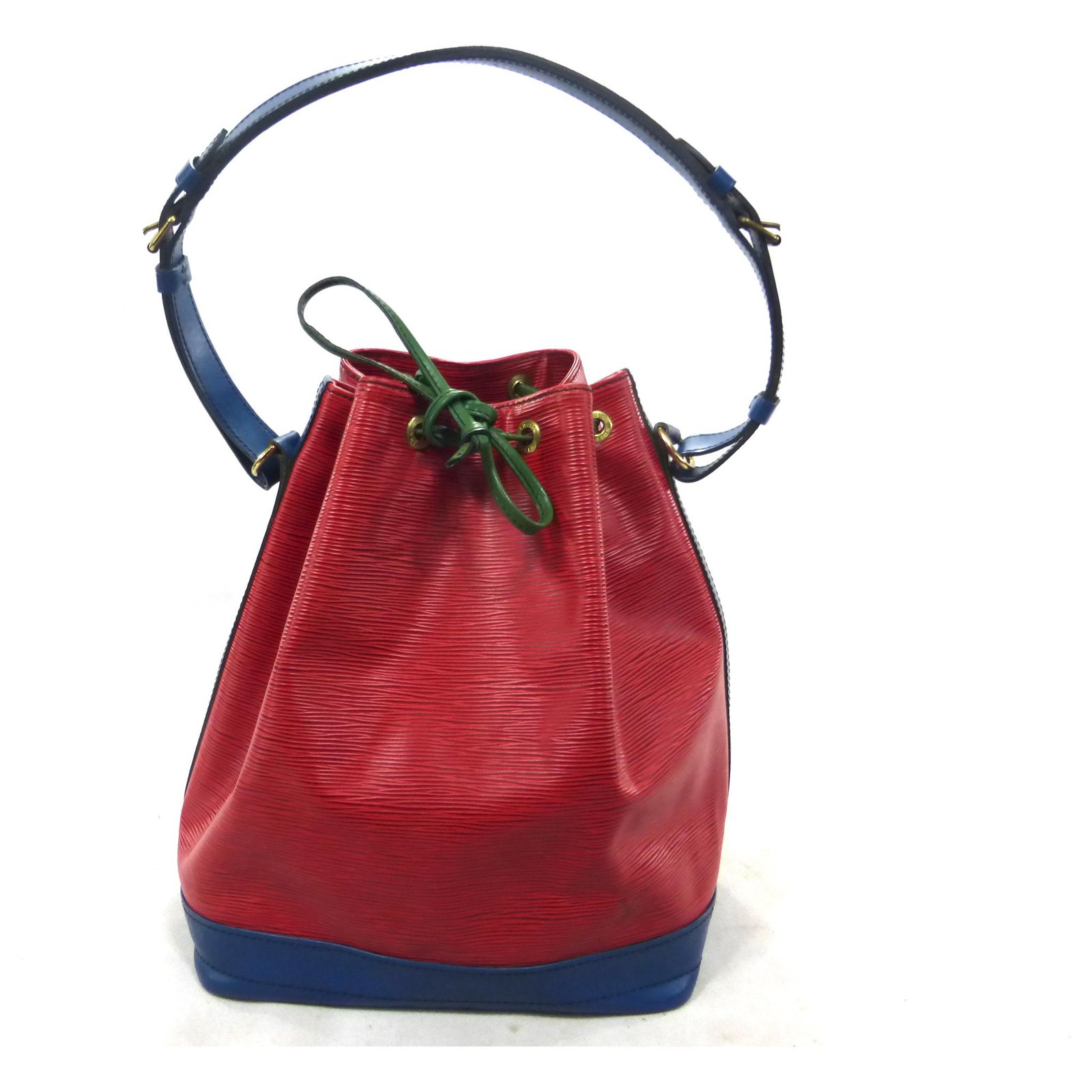 Red Louis Vuitton Epi Tricolor Noe Bucket Bag
