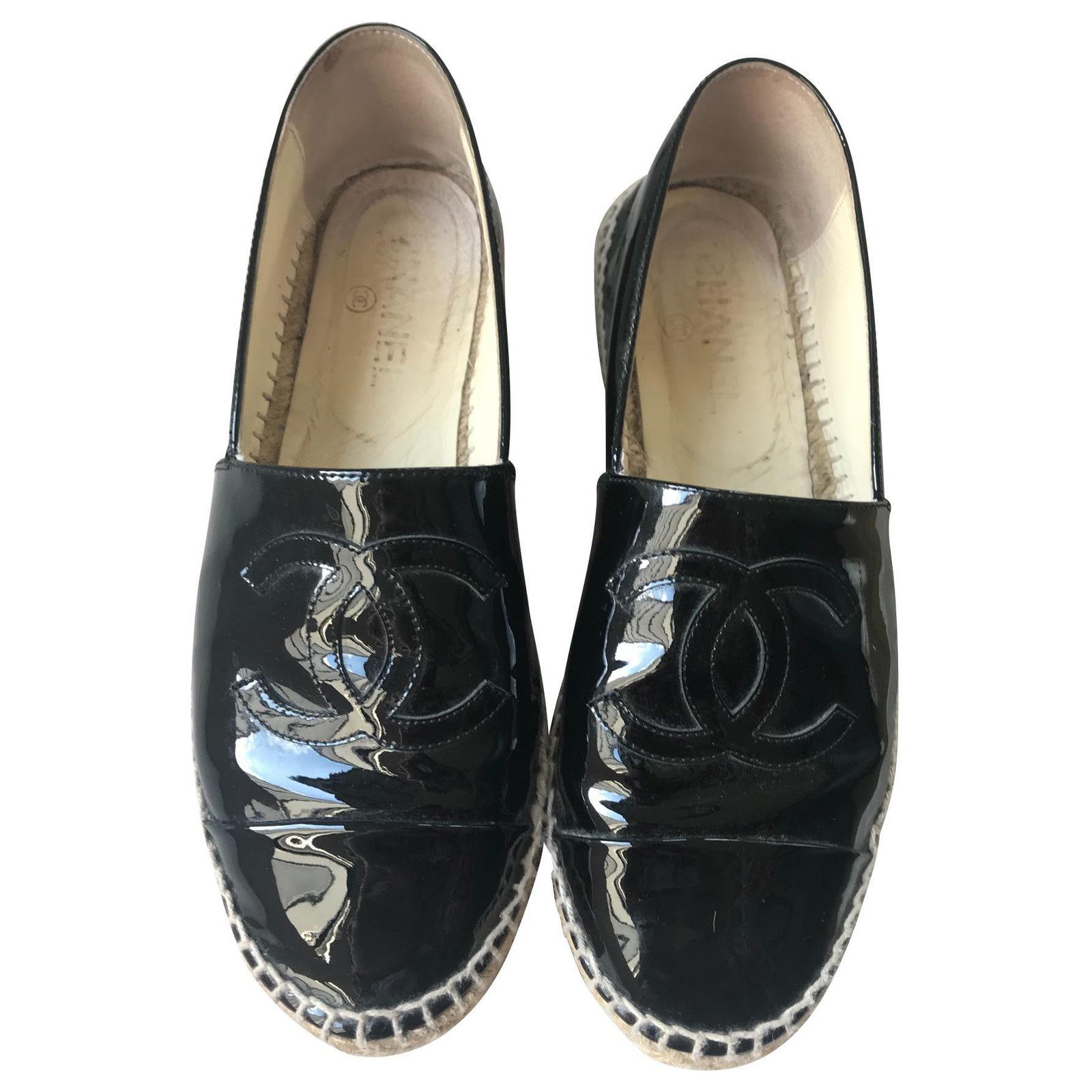 Patent leather espadrilles Chanel White size 40 EU in Patent leather -  21641339
