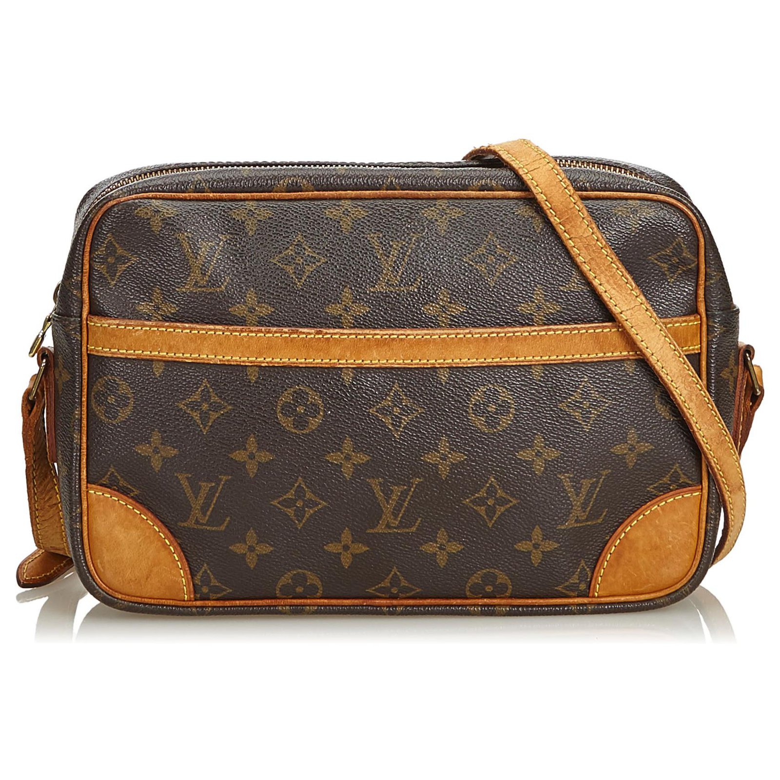 LOUIS VUITTON Authentic Trocadero 27 Brown Monogram Canvas 