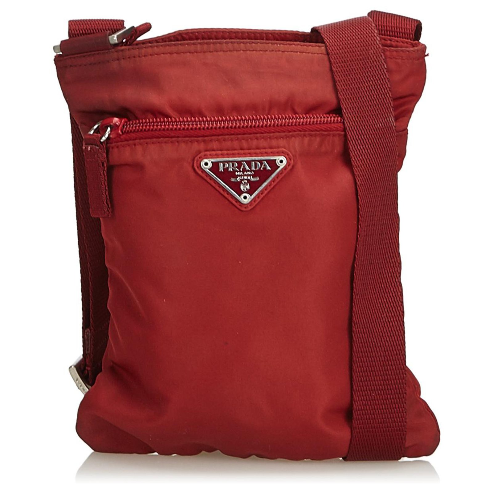Prada Red Nylon Crossbody Bag Cloth  - Joli Closet