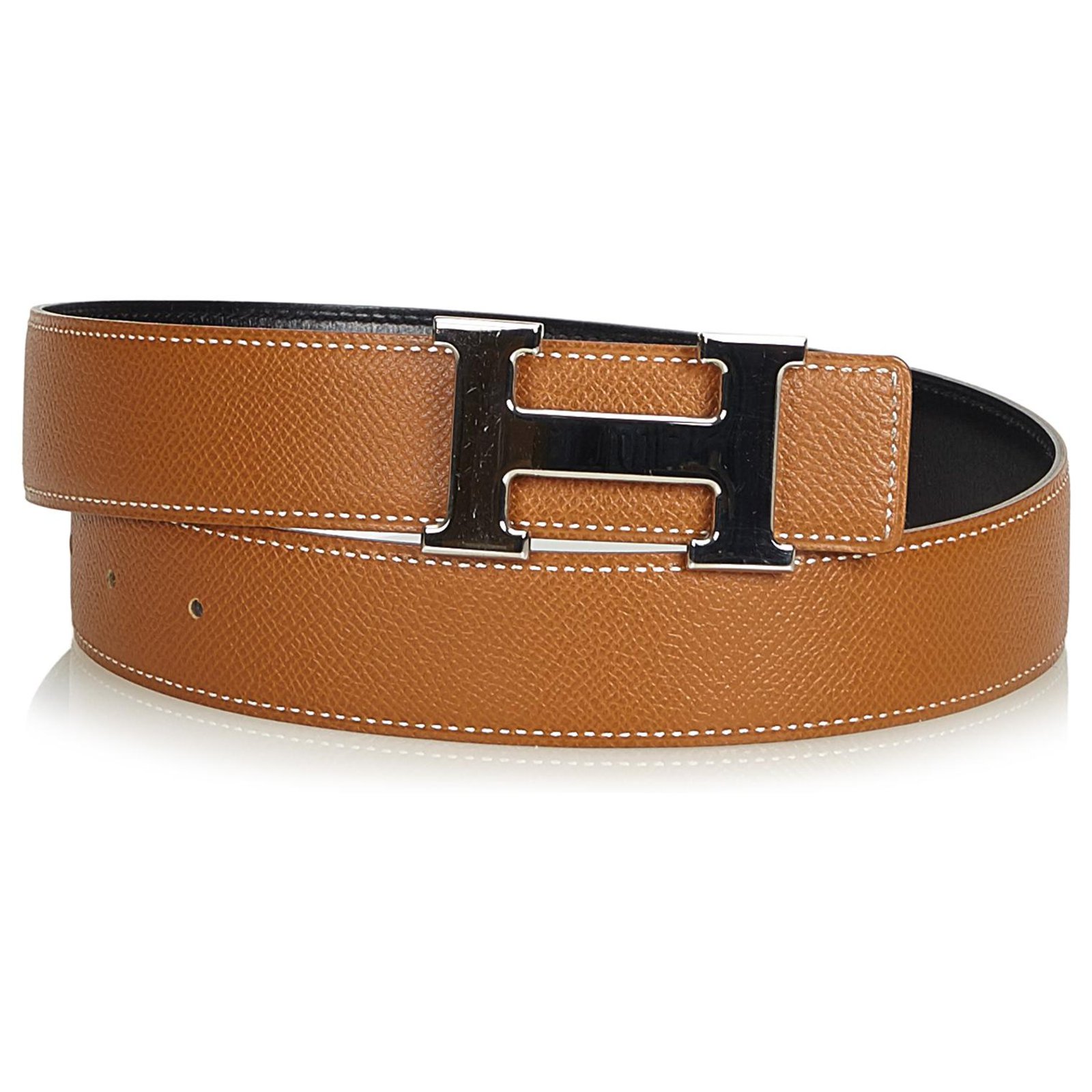 brown leather hermes belt