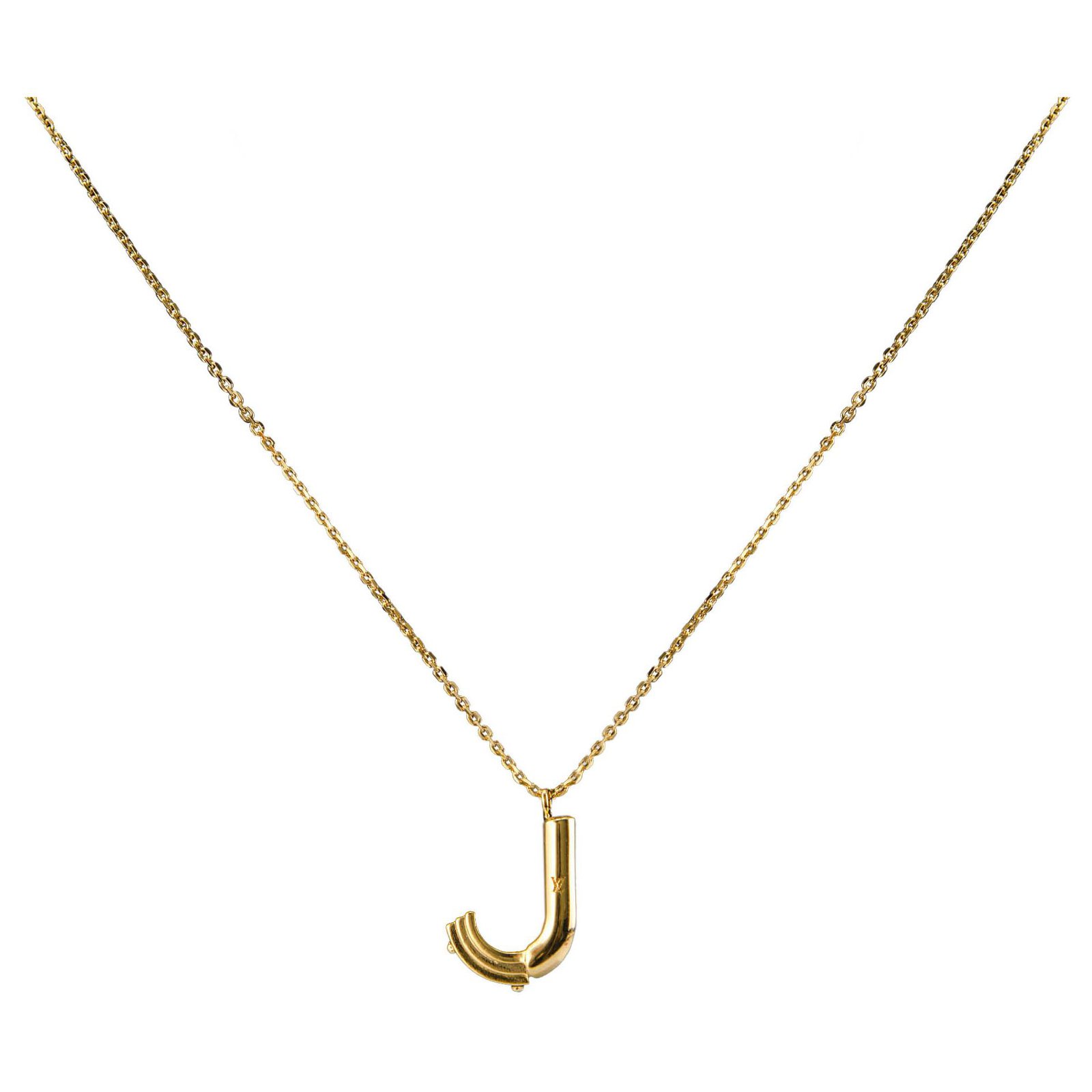 Louis Vuitton Gold LV Me Letter J Pendant Necklace Golden Metal ref.123079  - Joli Closet