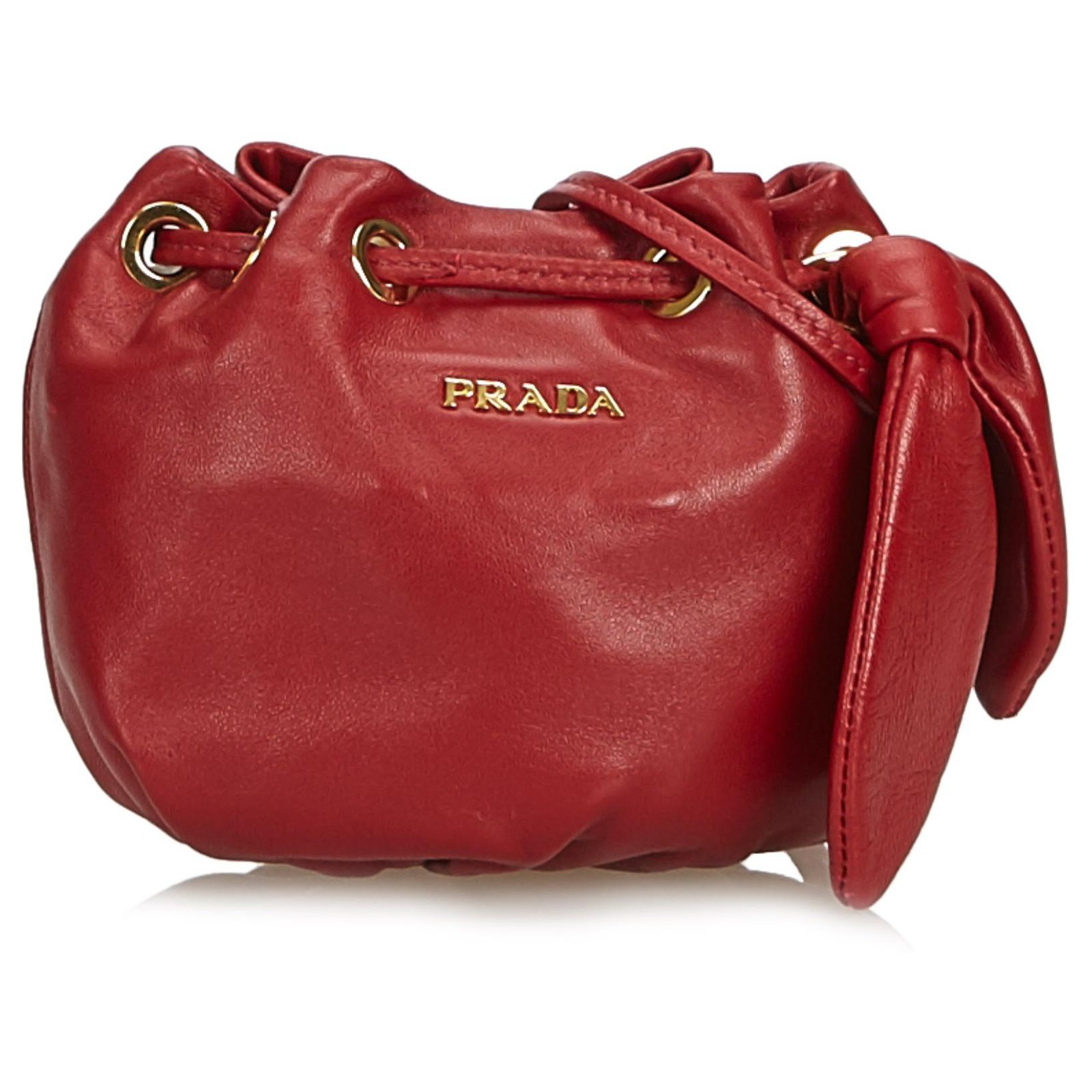 Prada Prada Red Leather Crossbody Bag 