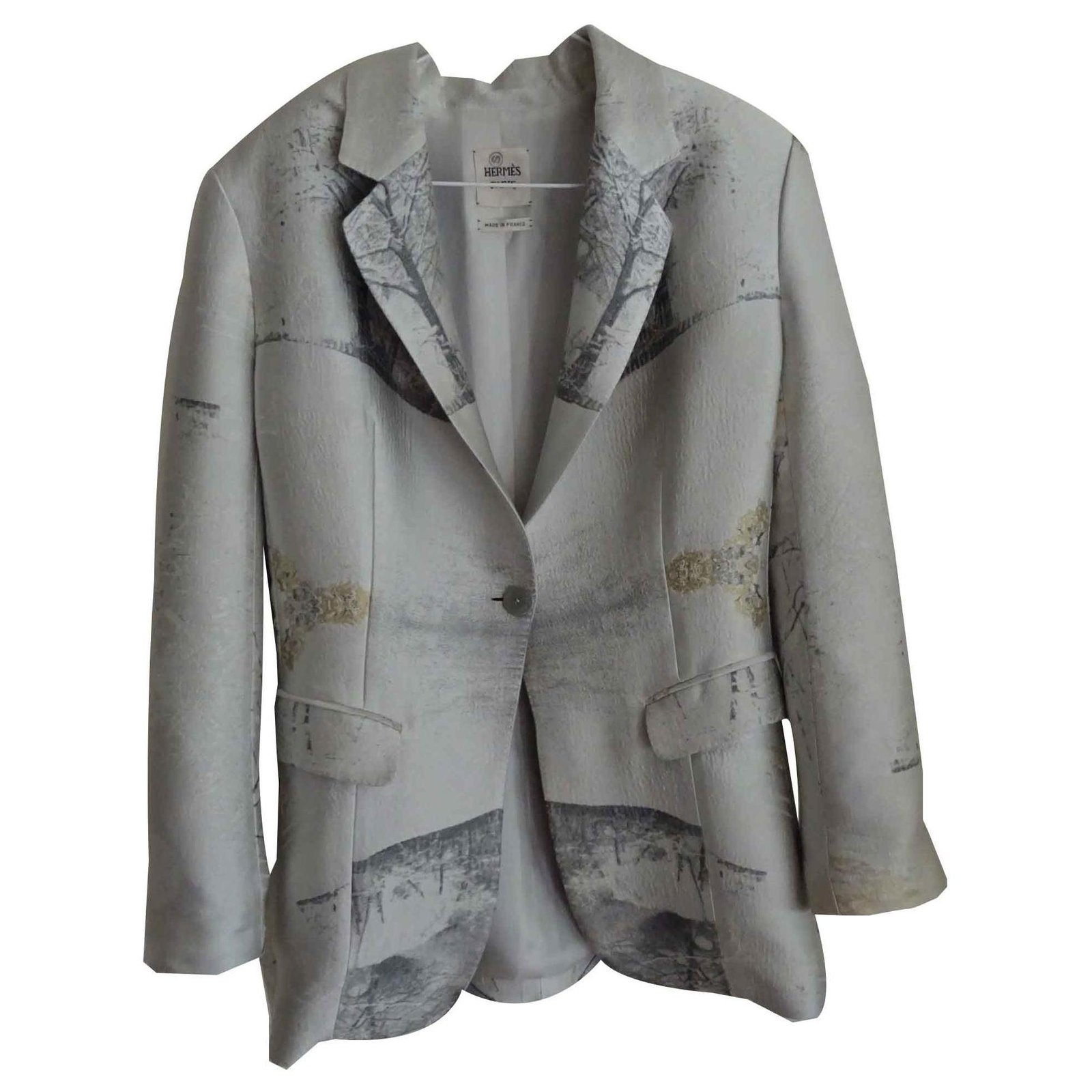 Hermès Dressed jacket Jackets Silk Grey ref.123165 - Joli Closet