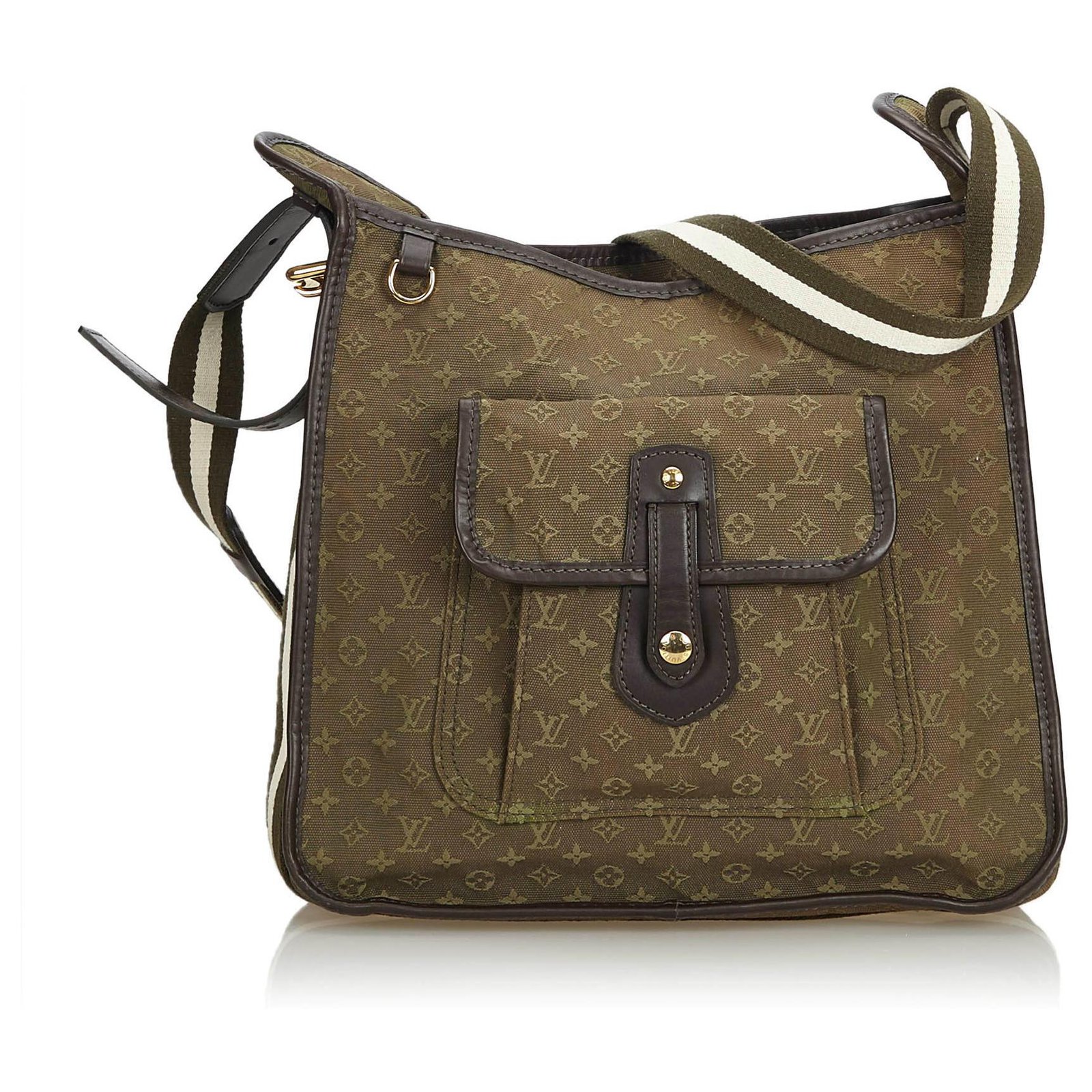 Louis Vuitton Brown Monogram Mini Lin Mary Kate Khaki Leather Cotton Cloth  ref.123289 - Joli Closet