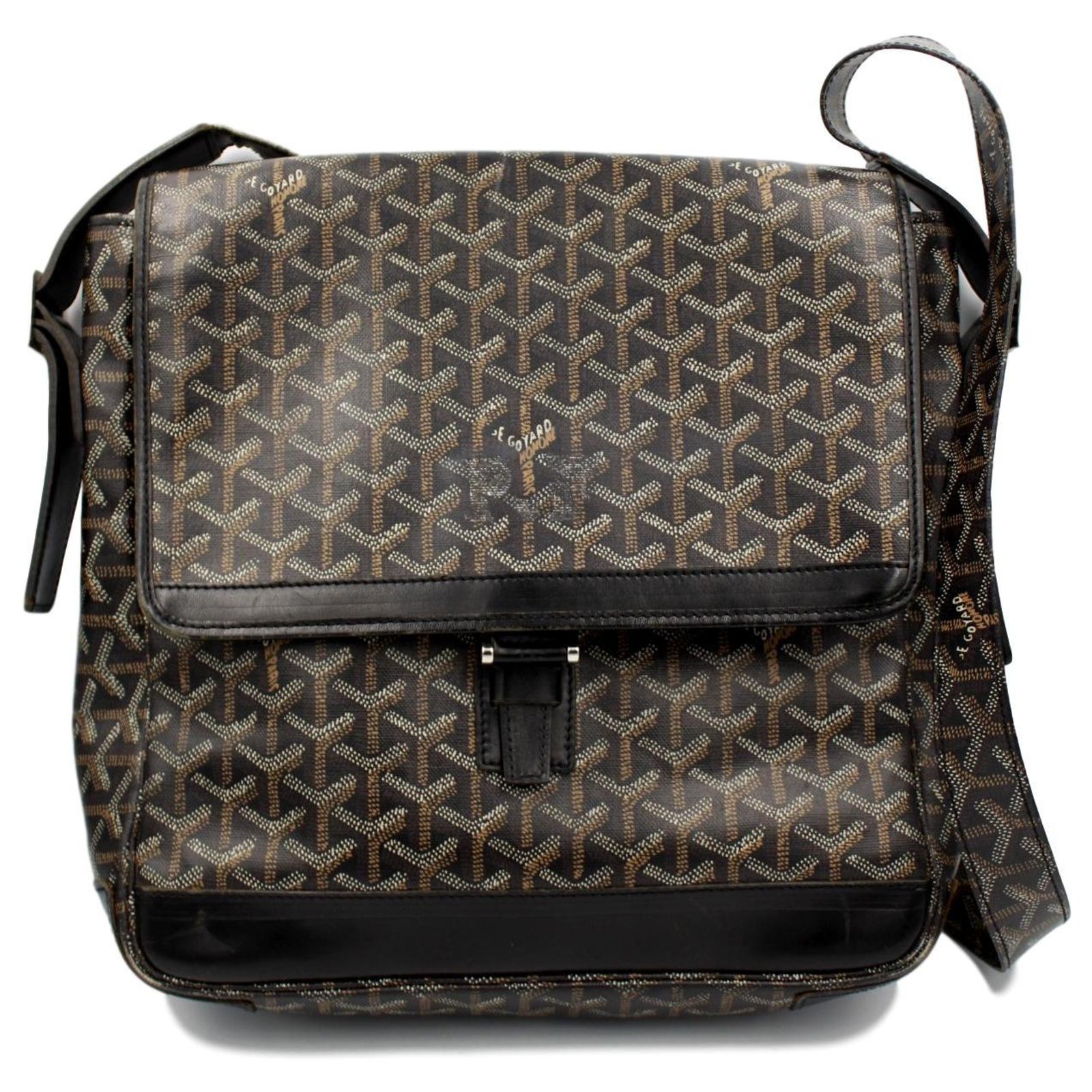Shop GOYARD Calfskin Plain Leather Logo Messenger & Shoulder Bags