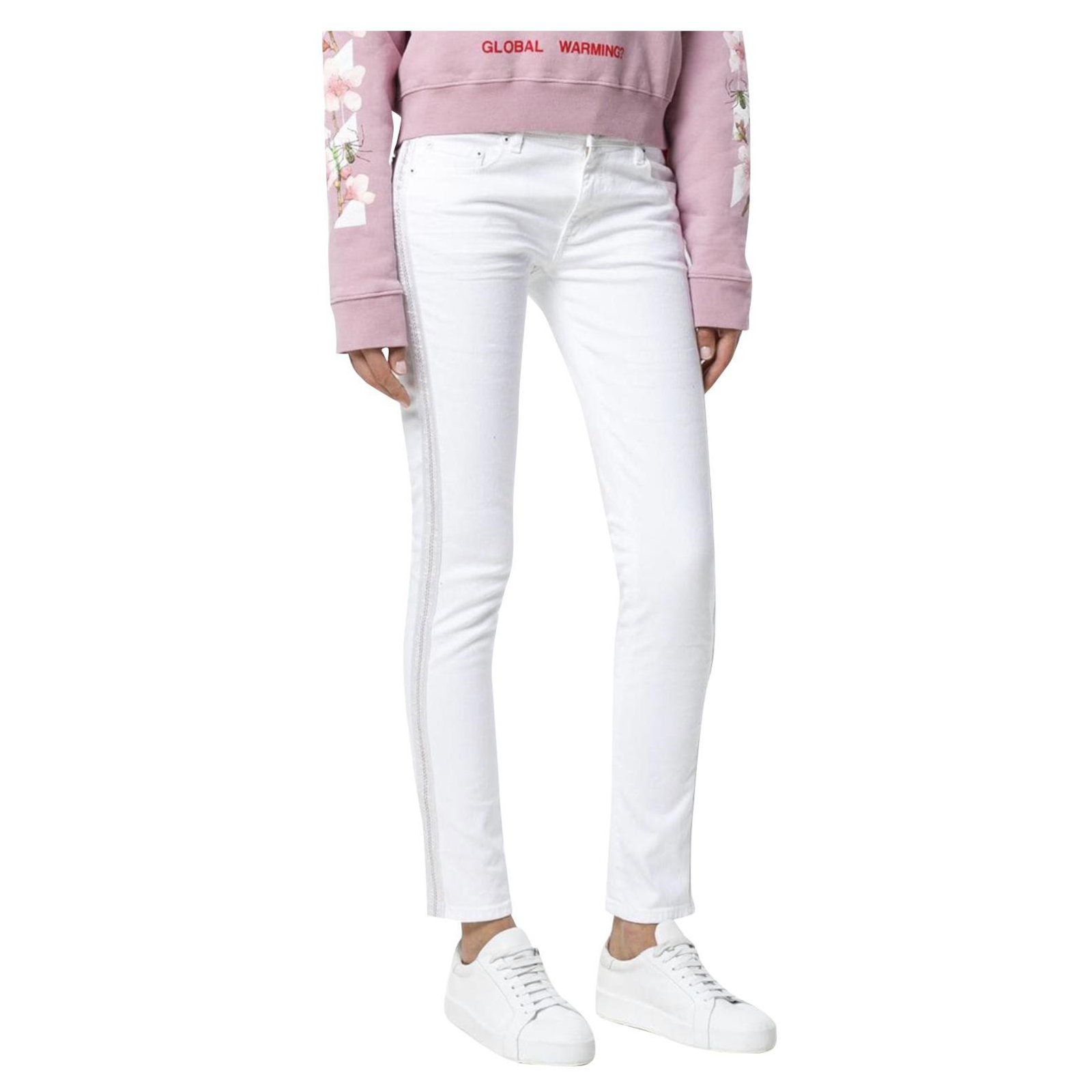 cotton jeans white colour