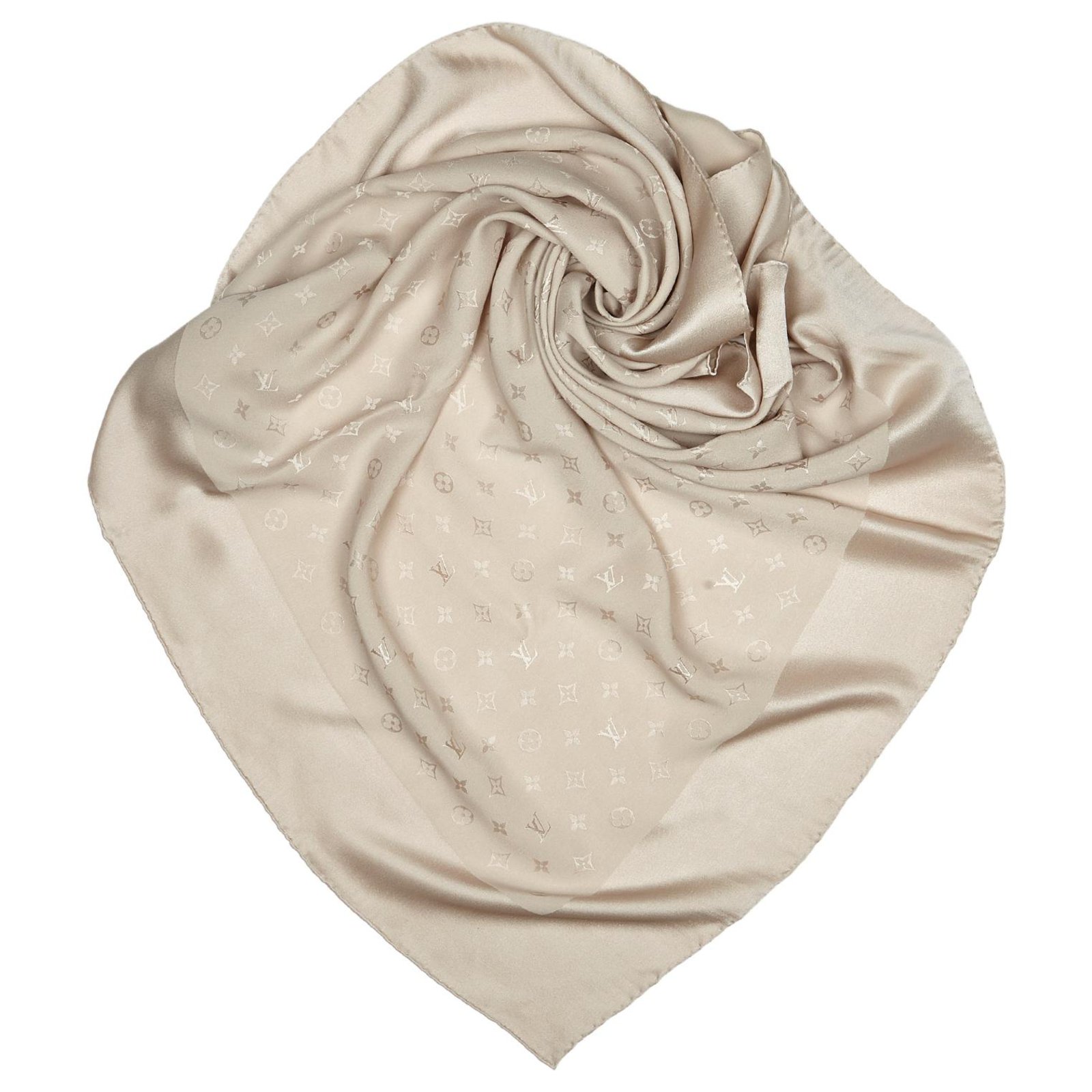 Louis Vuitton Brown Monogram Silk Monaco Scarf Beige Cloth ref.124152 -  Joli Closet