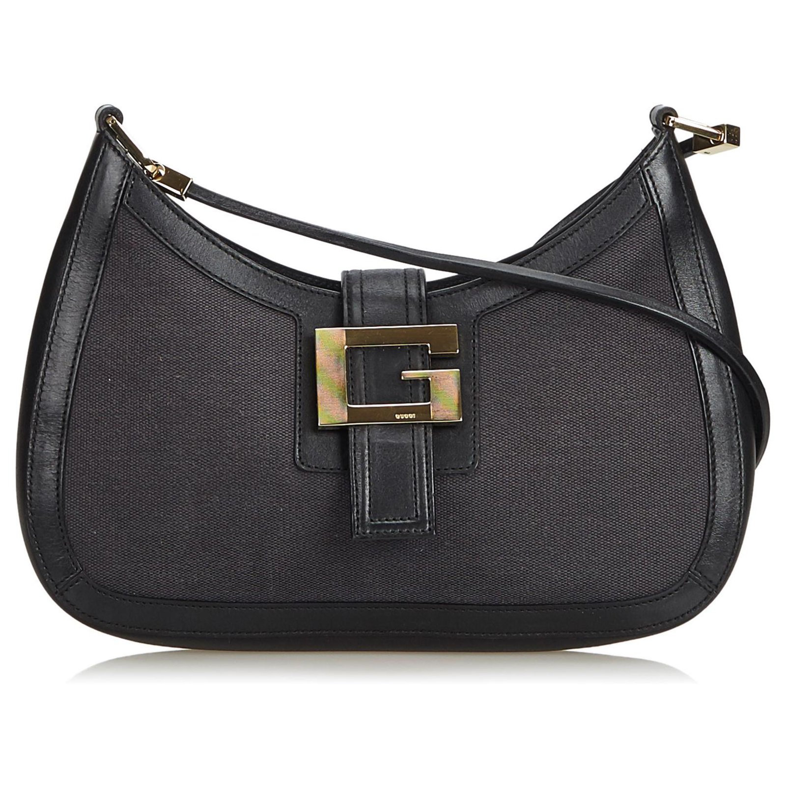 guccissima black leather handbag