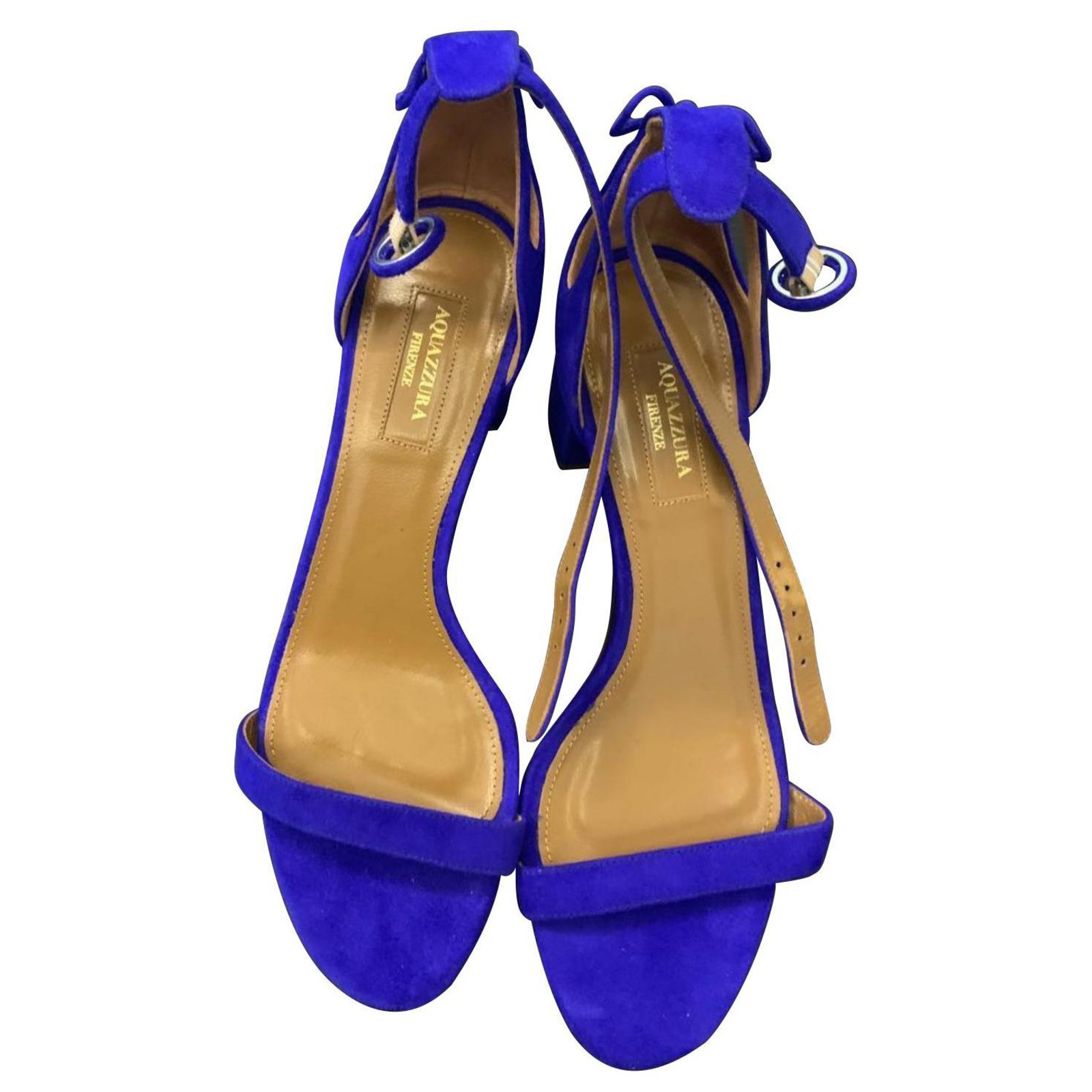 aquazzura blue heels