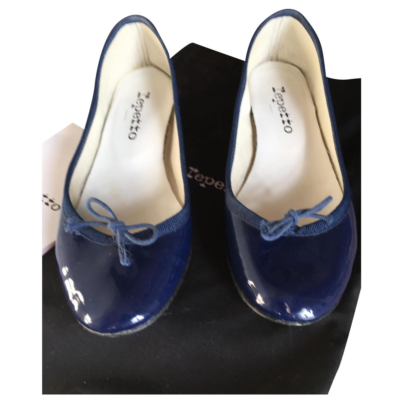 Repetto CAMILLE BALLERINA Navy blue Patent leather ref.125044