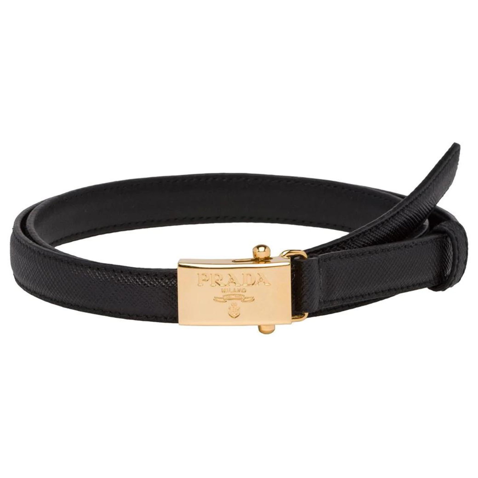 Prada Black Saffiano Leather Belt ref.125122 - Joli Closet